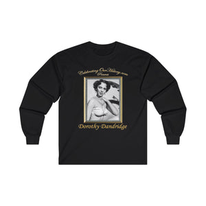 Dorothy Dandridge - Ebony Cover - Front and Back Printed Concert Style Long Sleeve T-Shirt