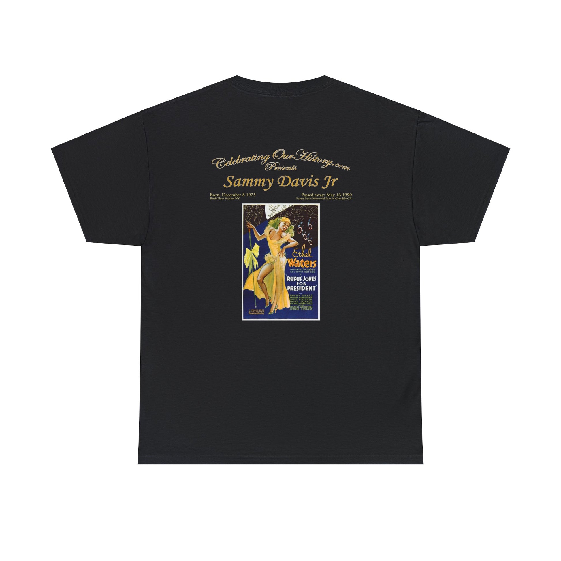 Sammy Davis Jr - Rufus Jones For President (1933) -  Front and Back Printed Concert Style T-Shirt