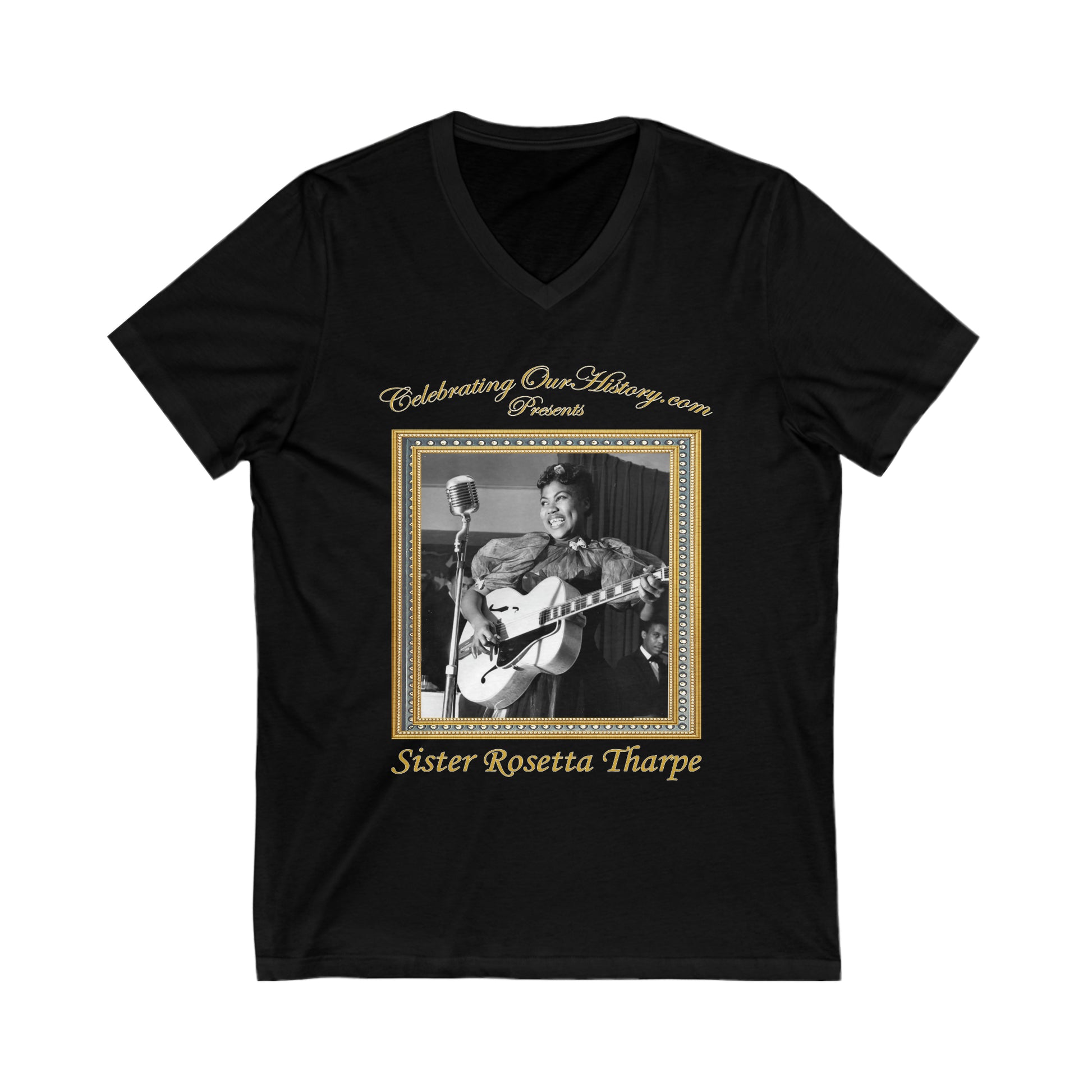 Sister Rosetta Tharpe - Four Albums - Front and Back Printed Concert Style V-Neck T-Shirt