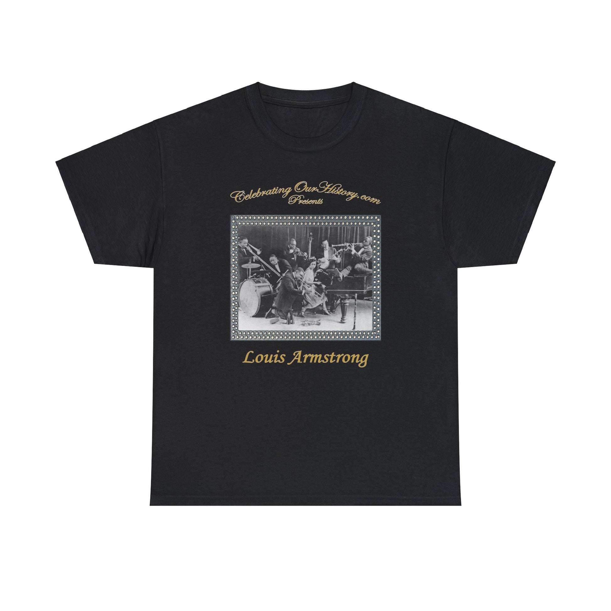 Louis Armstrong - First Four Albums -  Front and Back Printed Concert Style T-Shirt