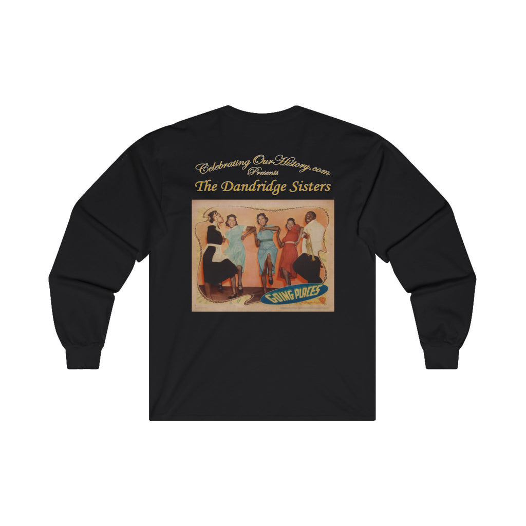 The Dandridge Sisters - Going Places (1938) - Front and Back Printed Concert Style Long Sleeve T-Shirt
