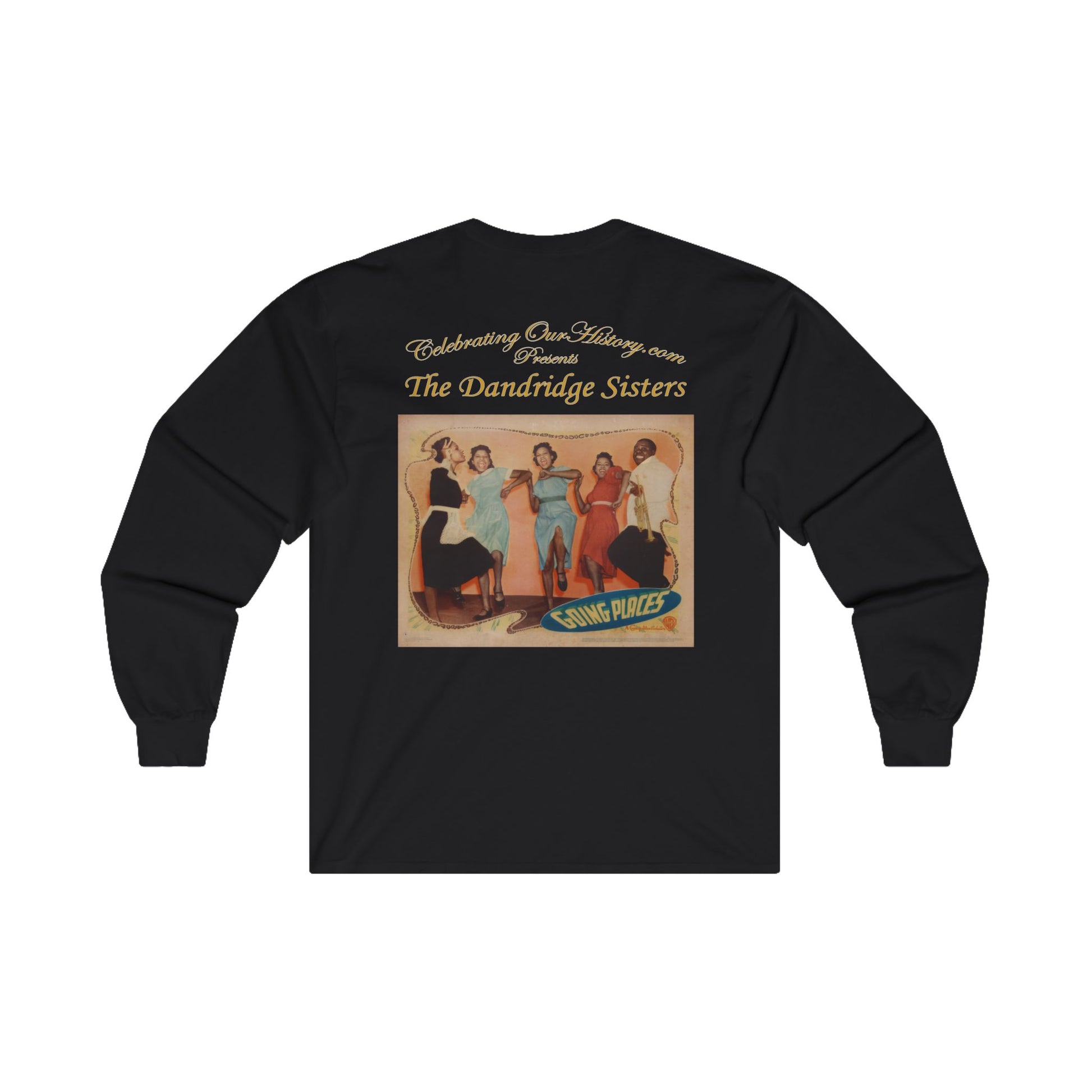 The Dandridge Sisters - Going Places (1938) - Front and Back Printed Concert Style Long Sleeve T-Shirt