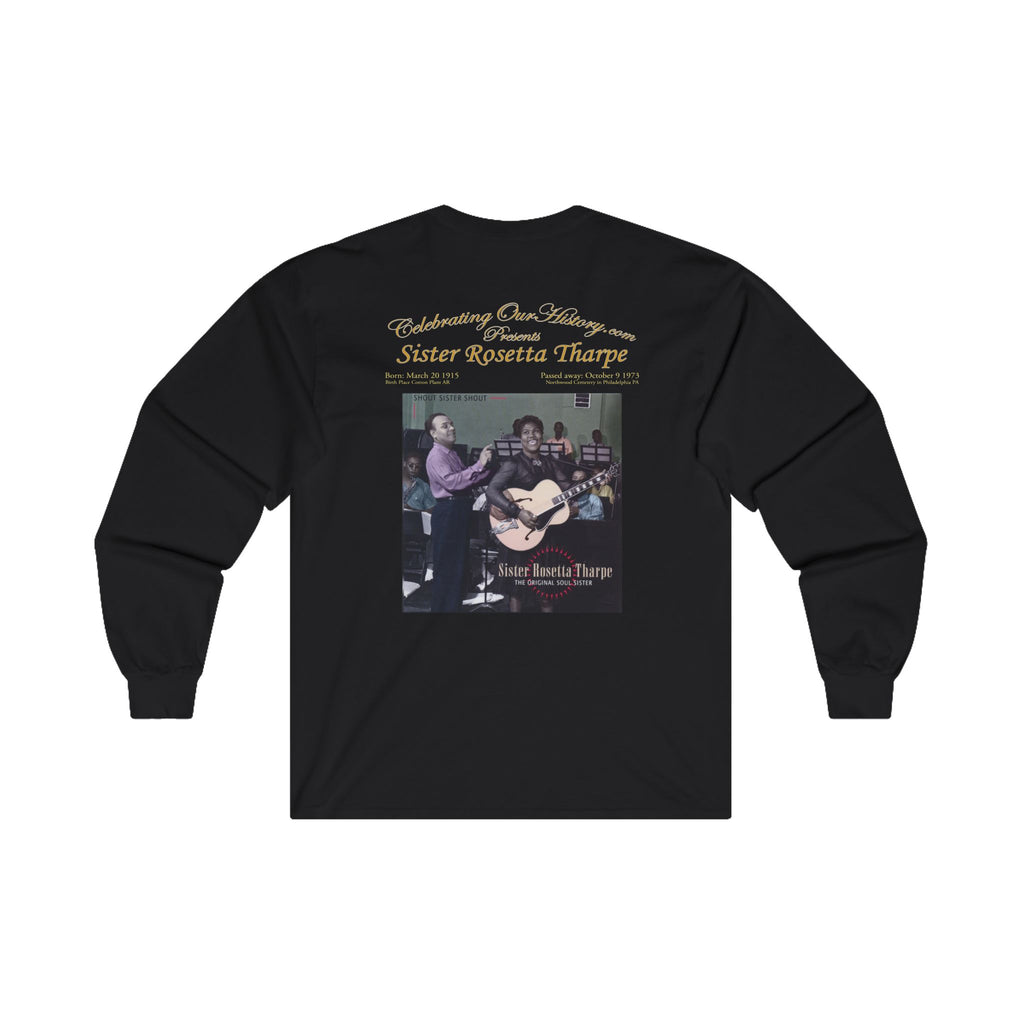 Sister Rosetta Tharpe - Shout Sister Shout - Front and Back Printed Concert Style Long Sleeve T-Shirt