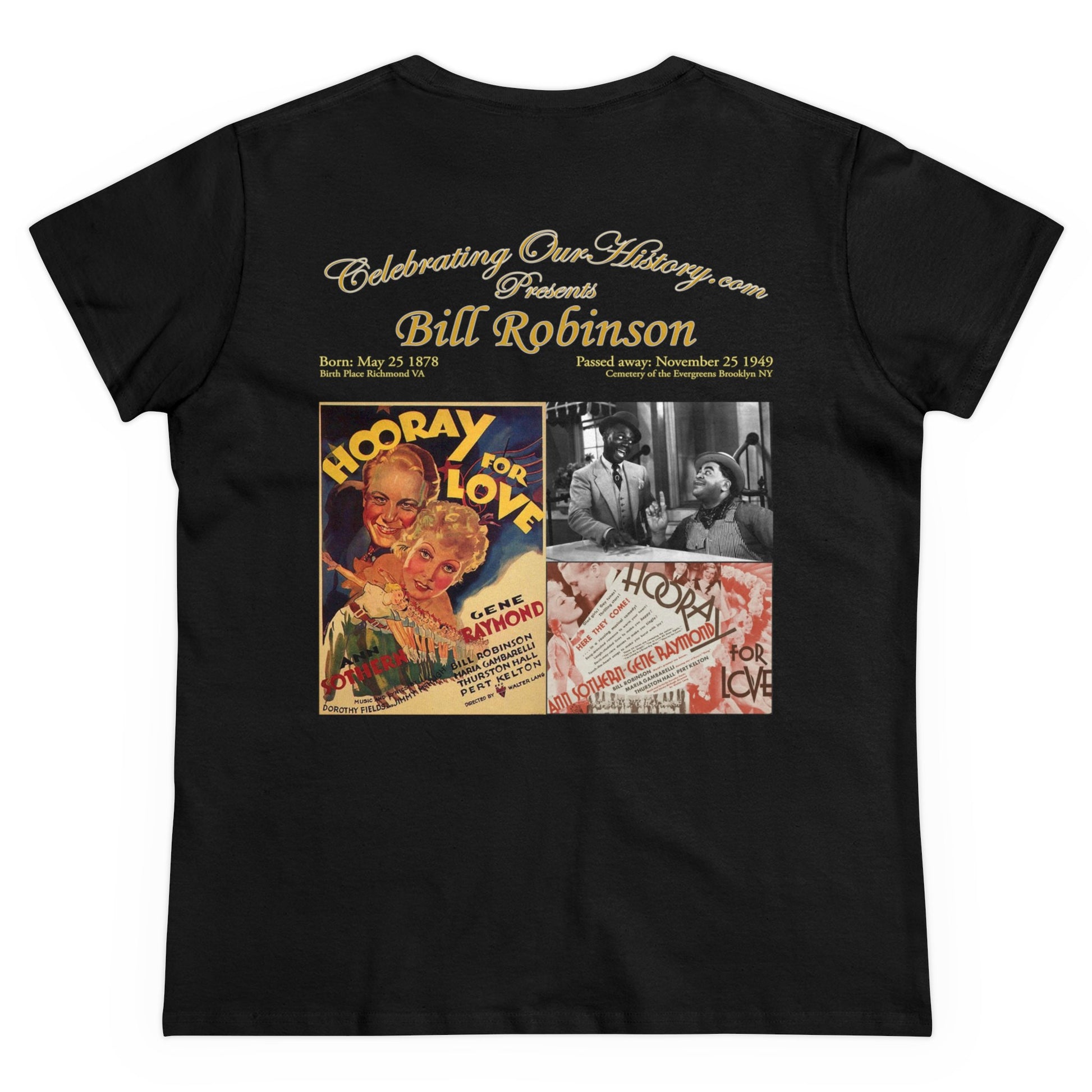 Bill Robinson - Hooray for Love -  Front and Back Printed Concert Style Women's T-Shirt