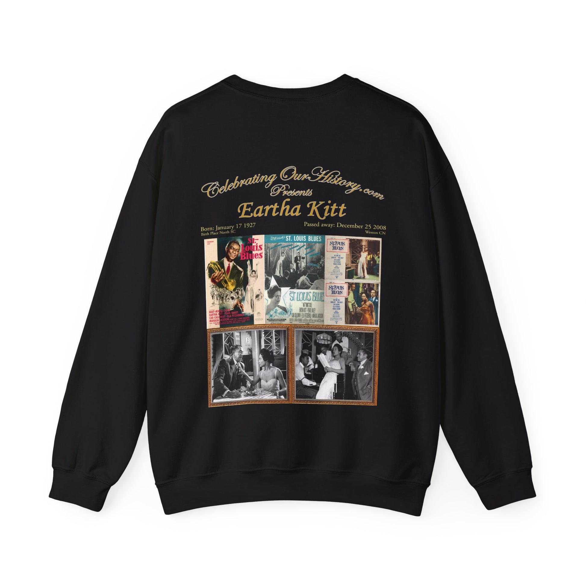 Eartha Kitt - St. Louis Blues (1958) -  Front and Back Printed Concert Style Sweatshirt