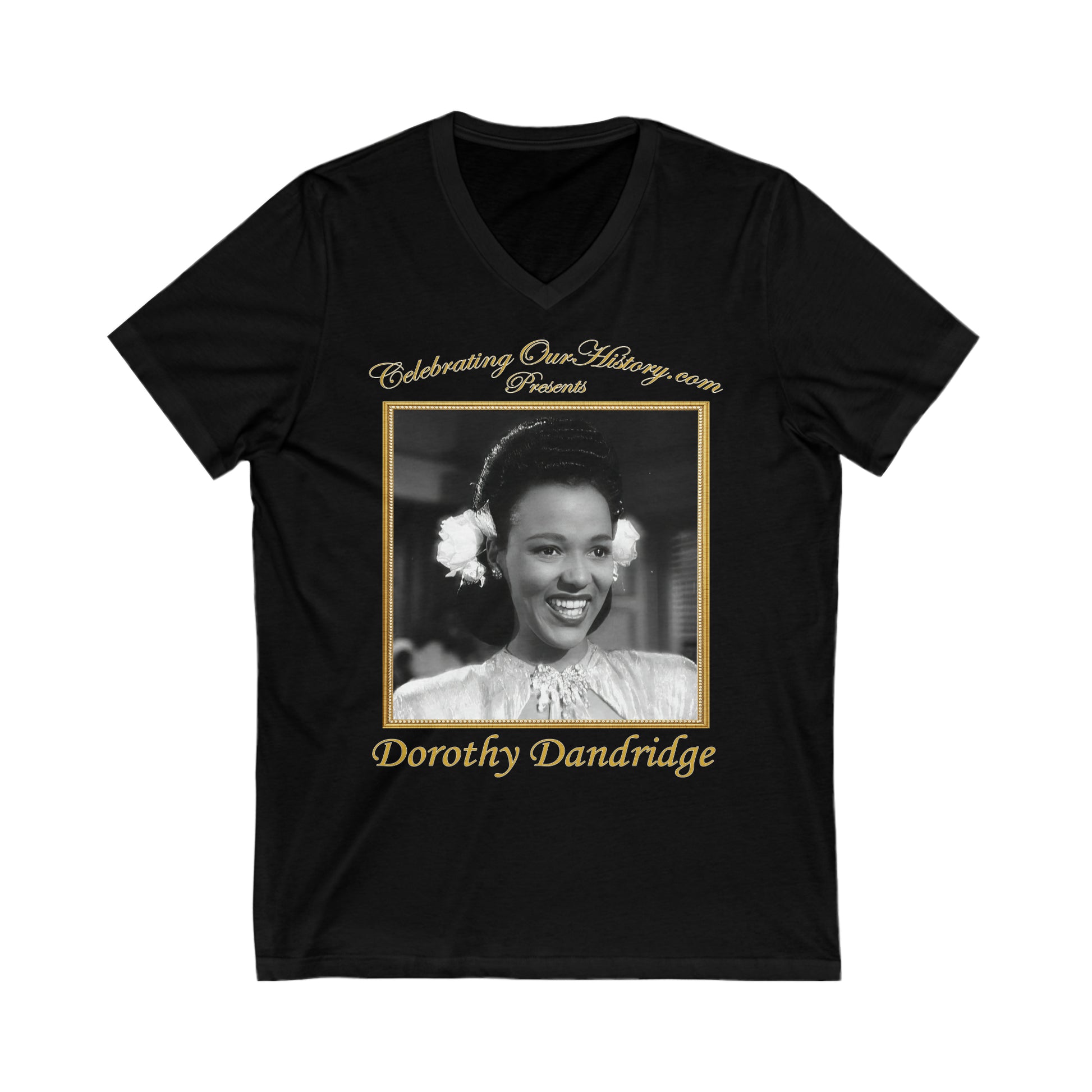 Dorothy Dandridge - Pillow to Post - Front and Back Printed Concert Style V-Neck T-Shirt
