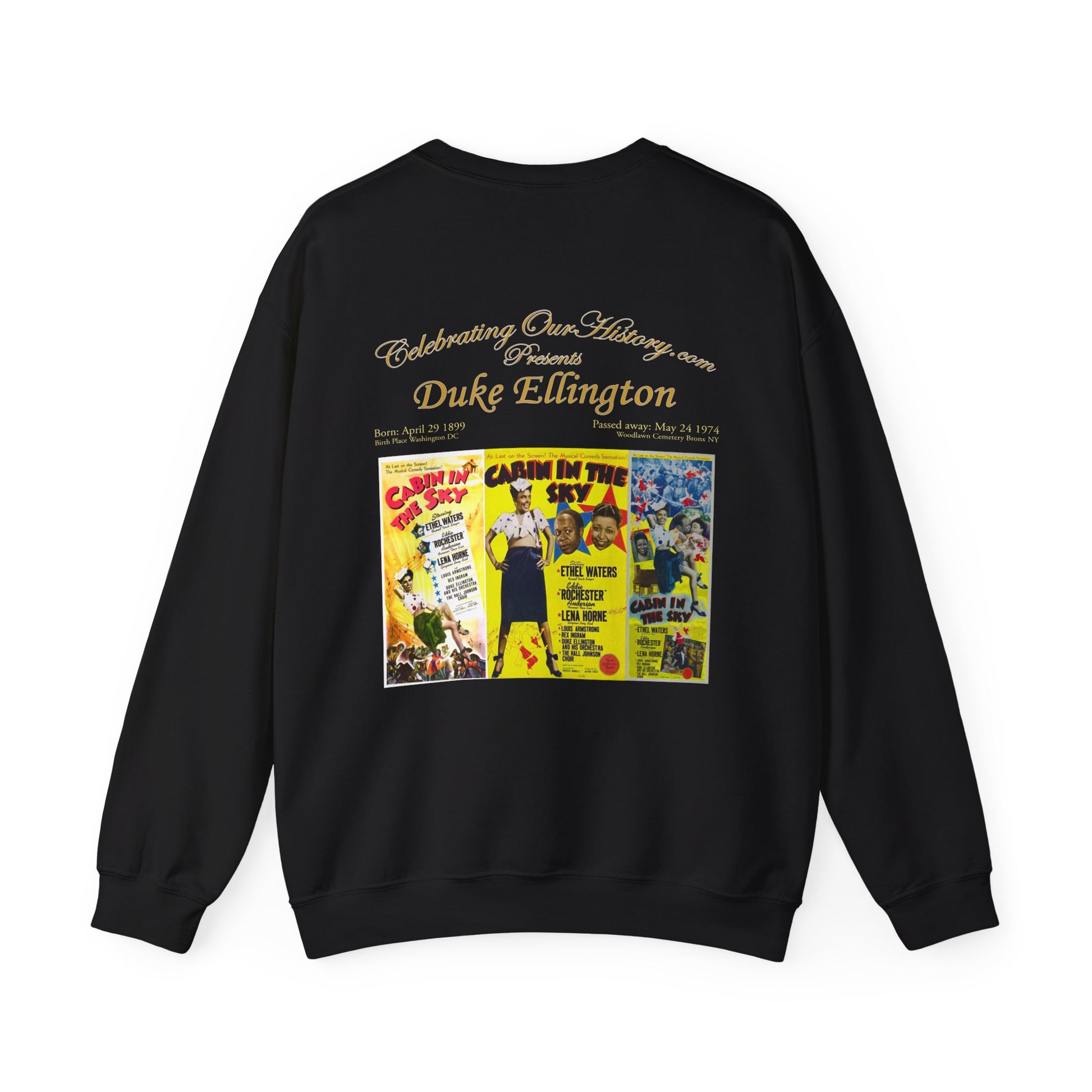 Duke Ellington - Cabin in the Sky (1943) -  Front and Back Printed Concert Style Sweatshirt