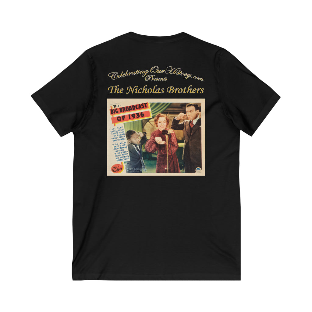 The Nicholas Brothers - The Big Broadcast of 1936 v3 - Front and Back Printed Concert Style V-Neck T-Shirt