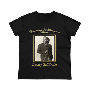 Lucky Millinder - Four Records -  Front and Back Printed Concert Style Women's T-Shirt