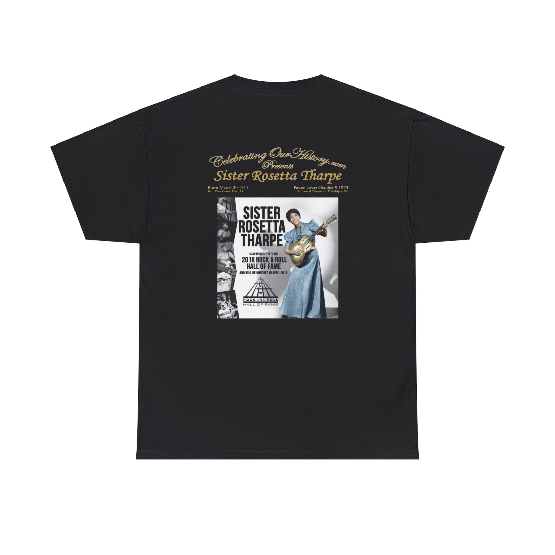 Sister Rosetta Tharpe - Rock And Roll Hall Of Fame -  Front and Back Printed Concert Style T-Shirt
