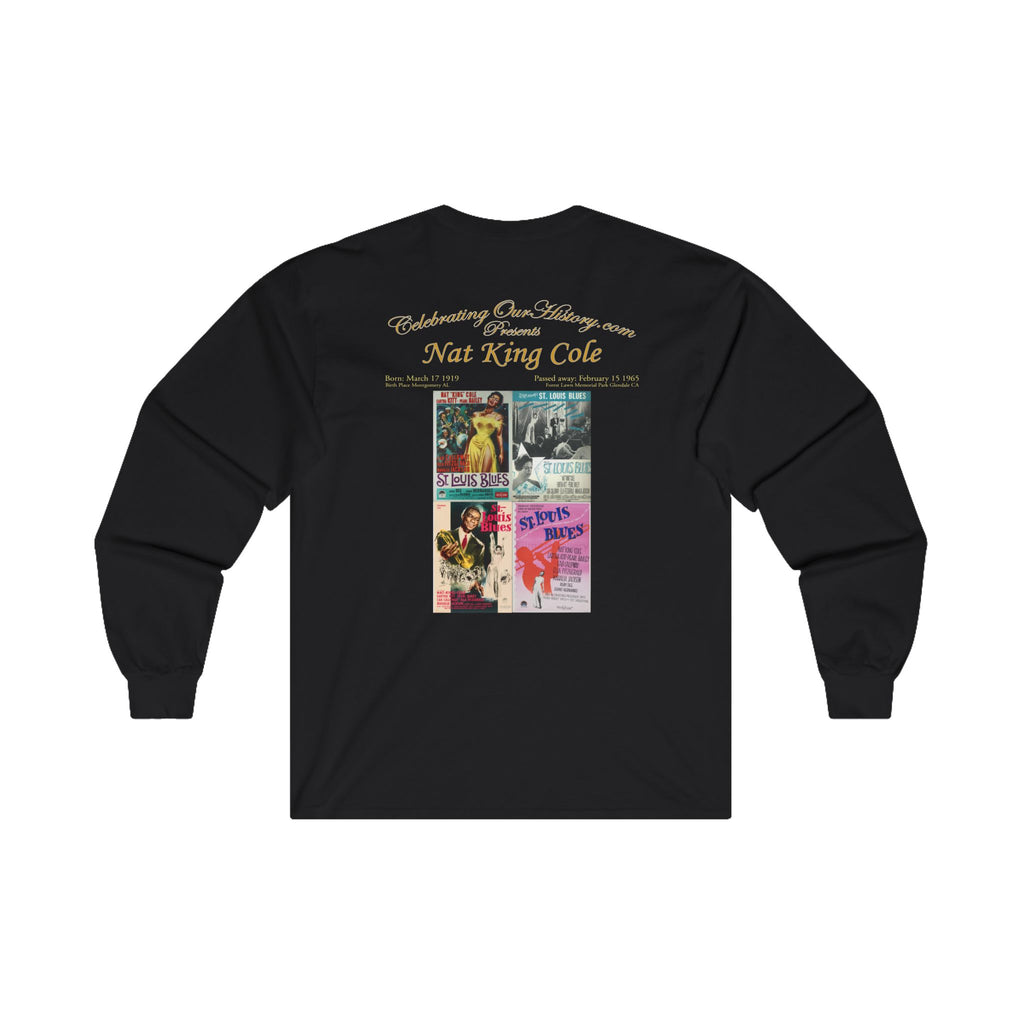 Nat King Cole - St. Louis Blues (1958) v2 - Front and Back Printed Concert Style Long Sleeve T-Shirt