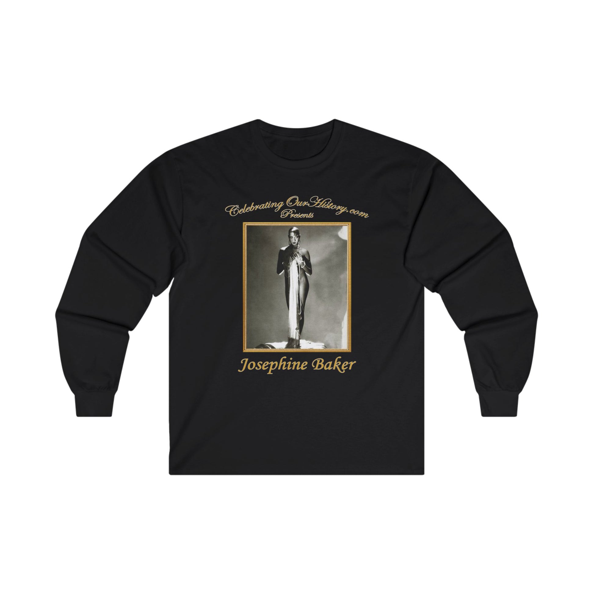 Josephine Baker - Vogue/Voila - Front and Back Printed Concert Style Long Sleeve T-Shirt