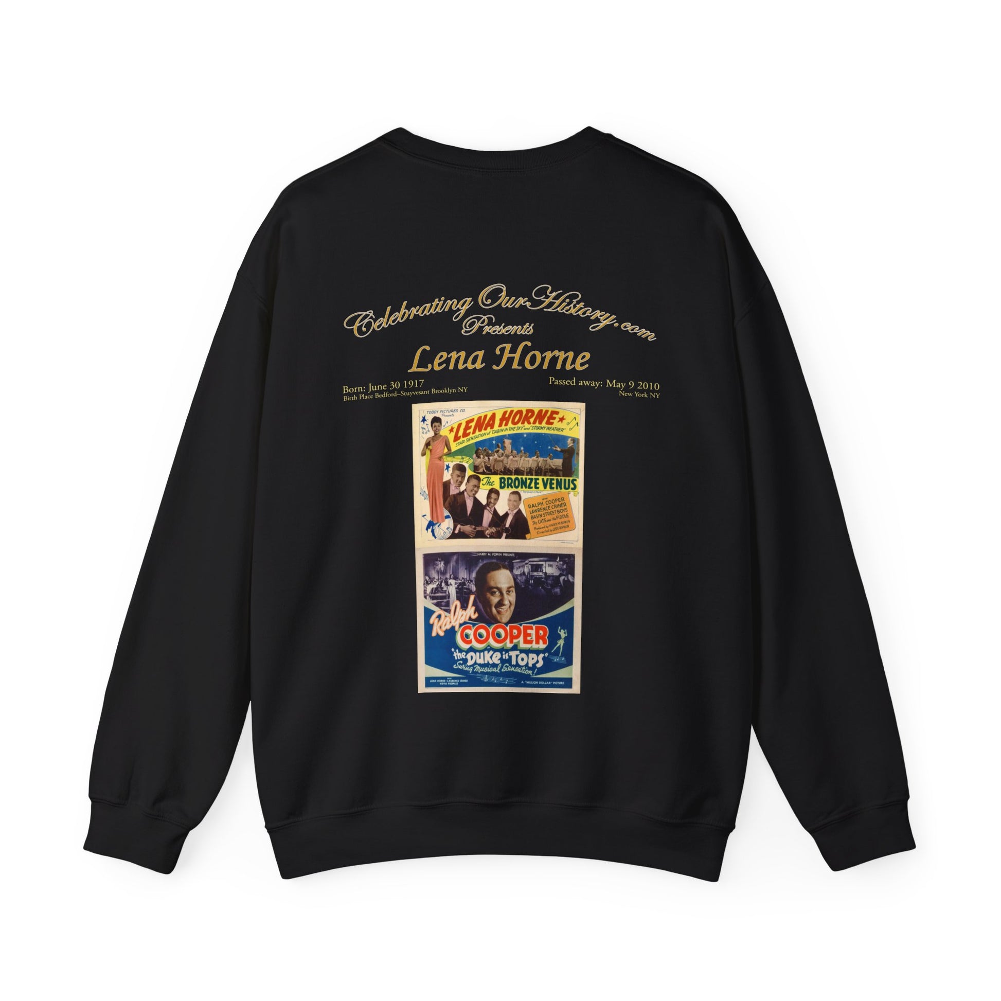 Lena Horne - The Duke Is Tops (1938) -  Front and Back Printed Concert Style Sweatshirt