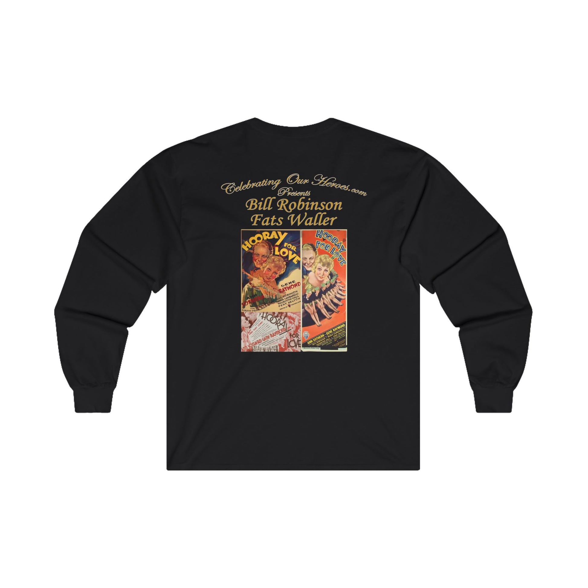 Bill Robinson And Fats Waller - Hooray For Love - Front and Back Printed Concert Style Long Sleeve T-Shirt