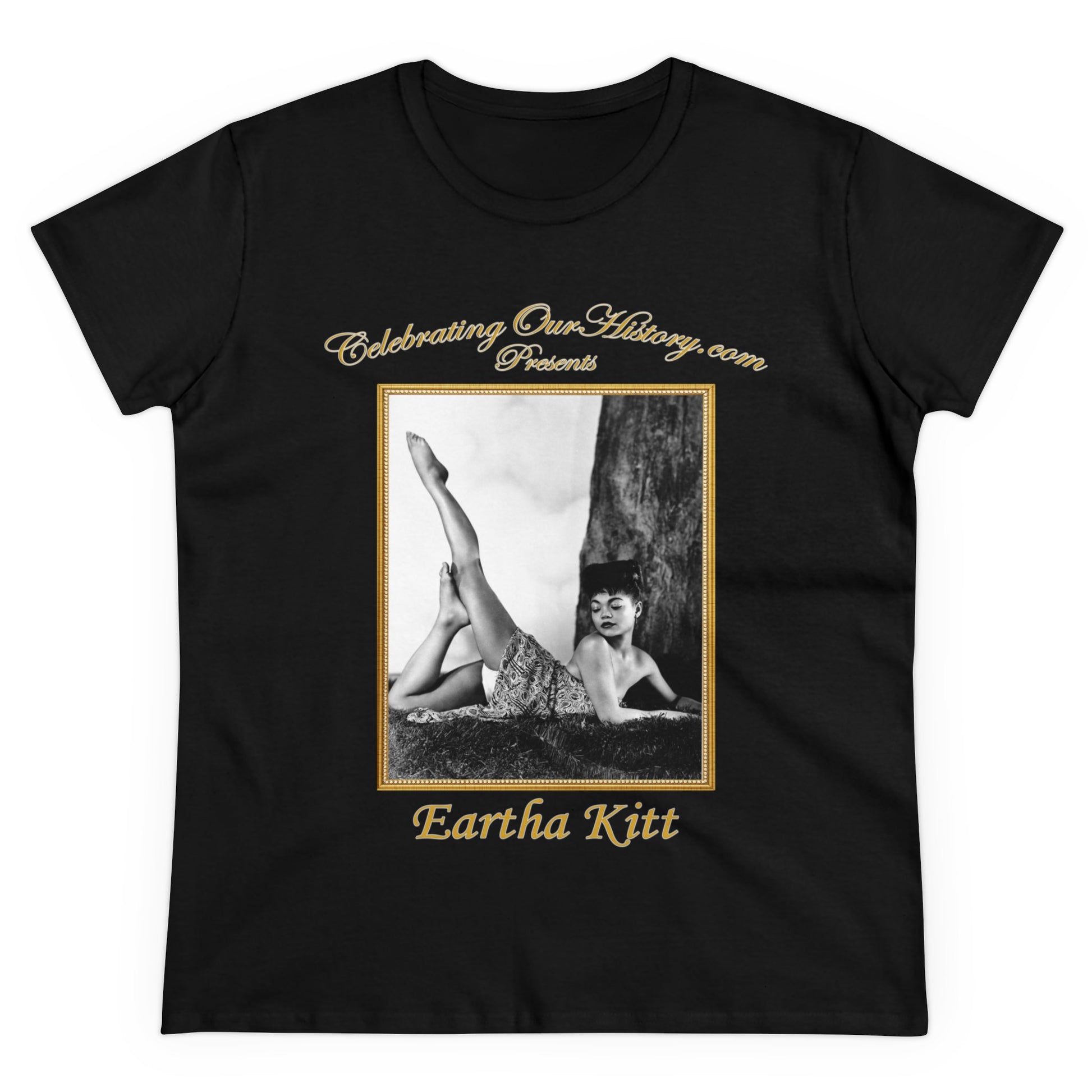 Eartha Kitt - Four Magazines -  Front and Back Printed Concert Style Women's T-Shirt