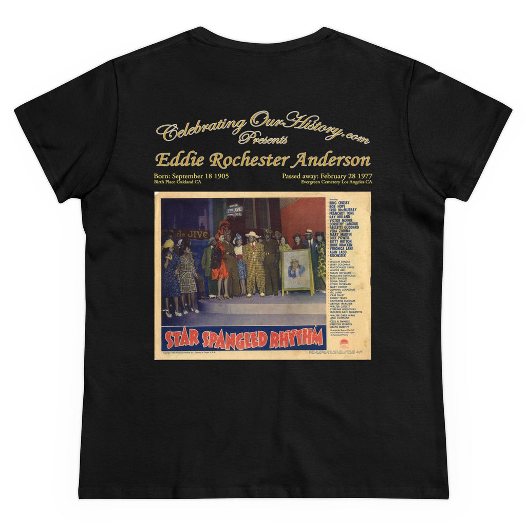 Eddie “Rochester” Anderson -  Star Spangled Rhythm (1942) -  Front and Back Printed Concert Style Women's T-Shirt