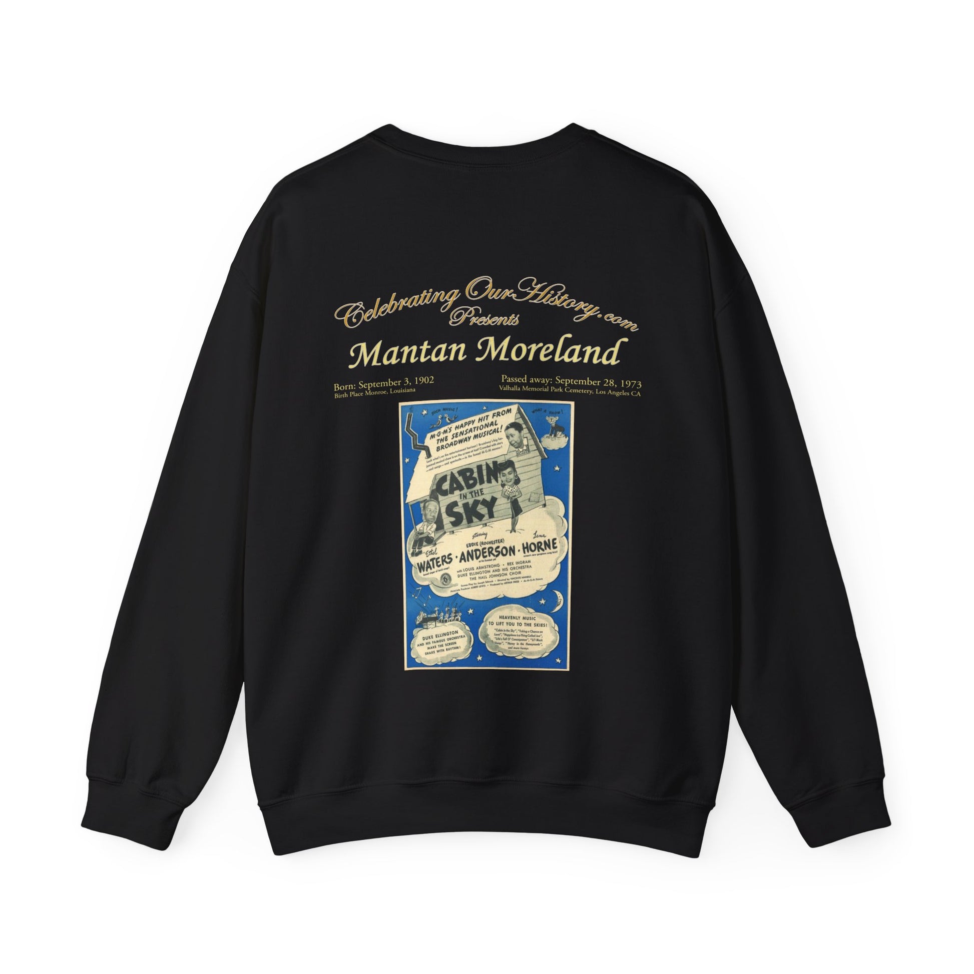 Mantan Moreland - Cabin in the Sky (1943) -  Front and Back Printed Concert Style Sweatshirt