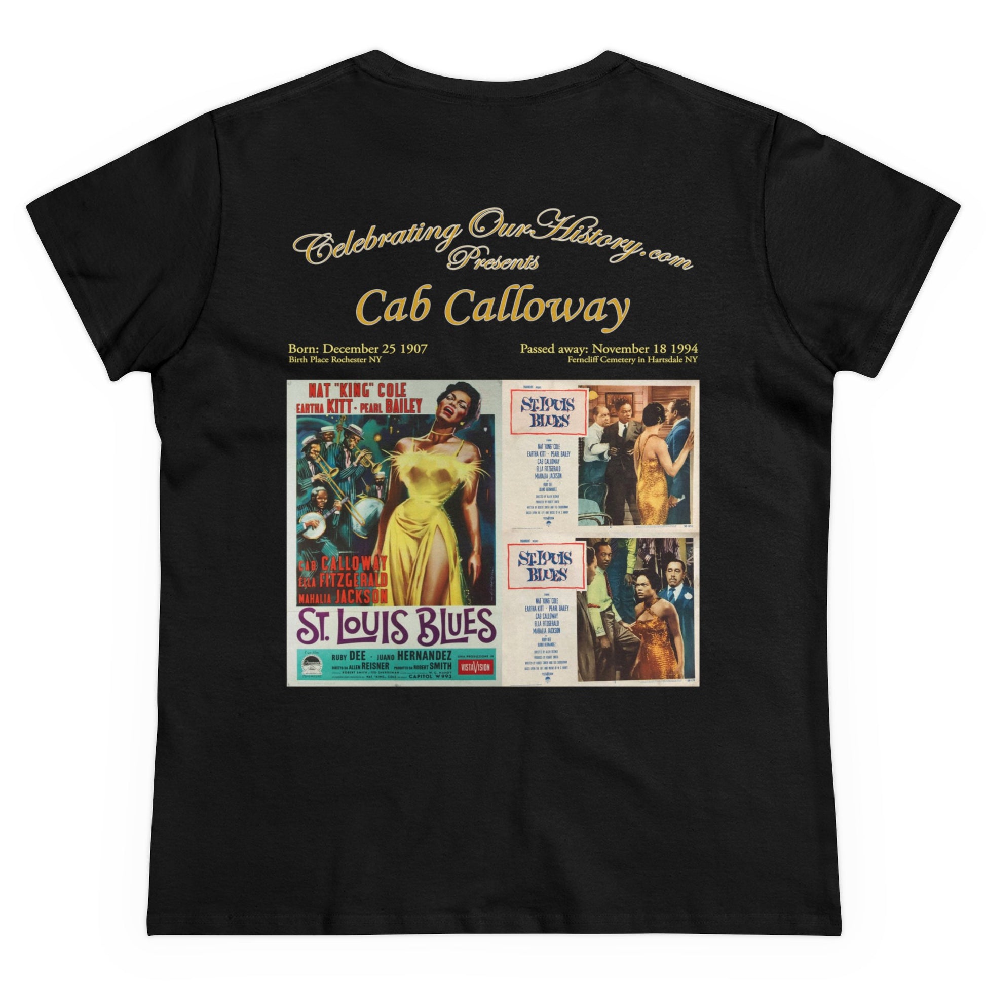 Cab Calloway - St. Louis Blues (1958) -  Front and Back Printed Concert Style Women's T-Shirt