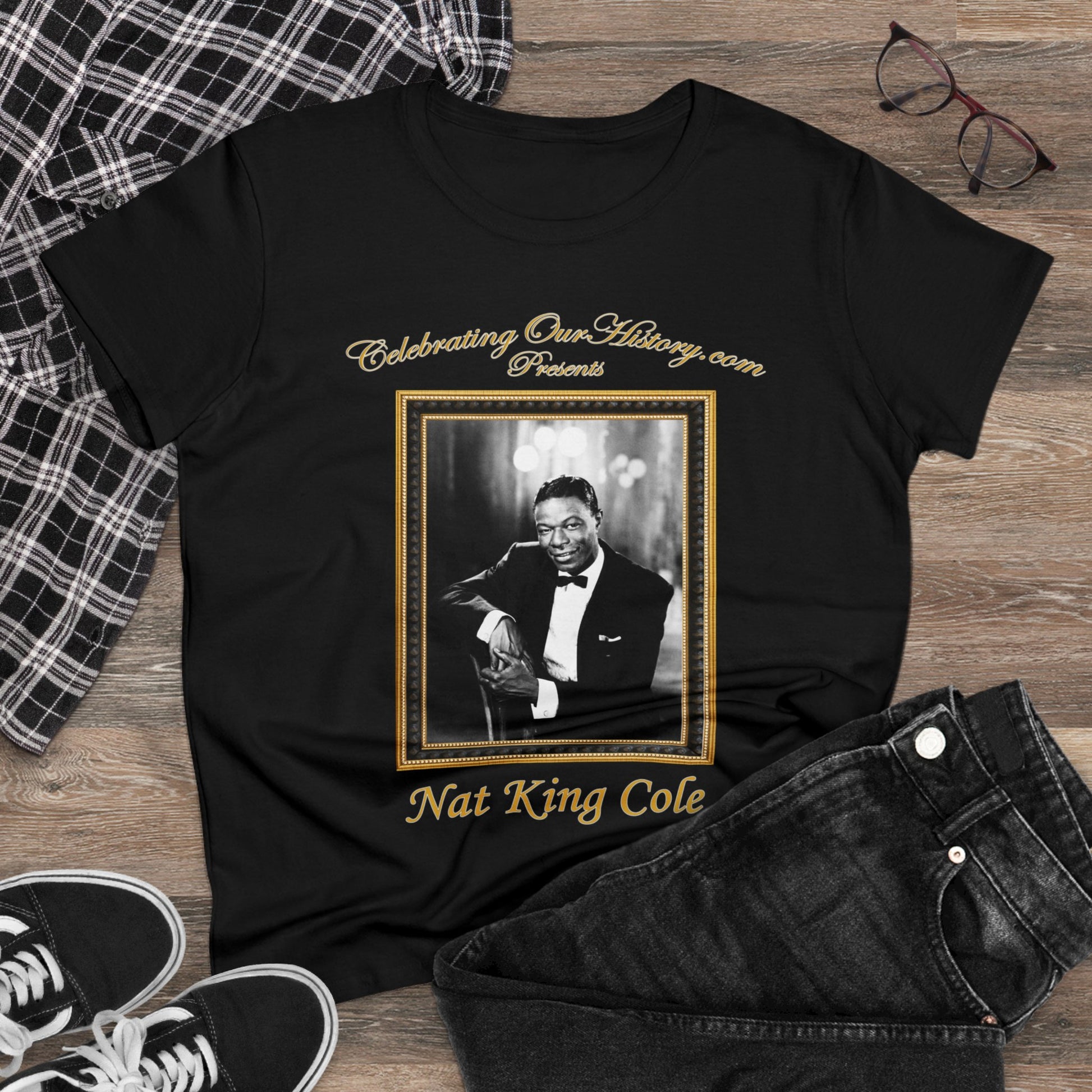 Nat King Cole - St. Louis Blues (1958) Album -  Front and Back Printed Concert Style Women's T-Shirt