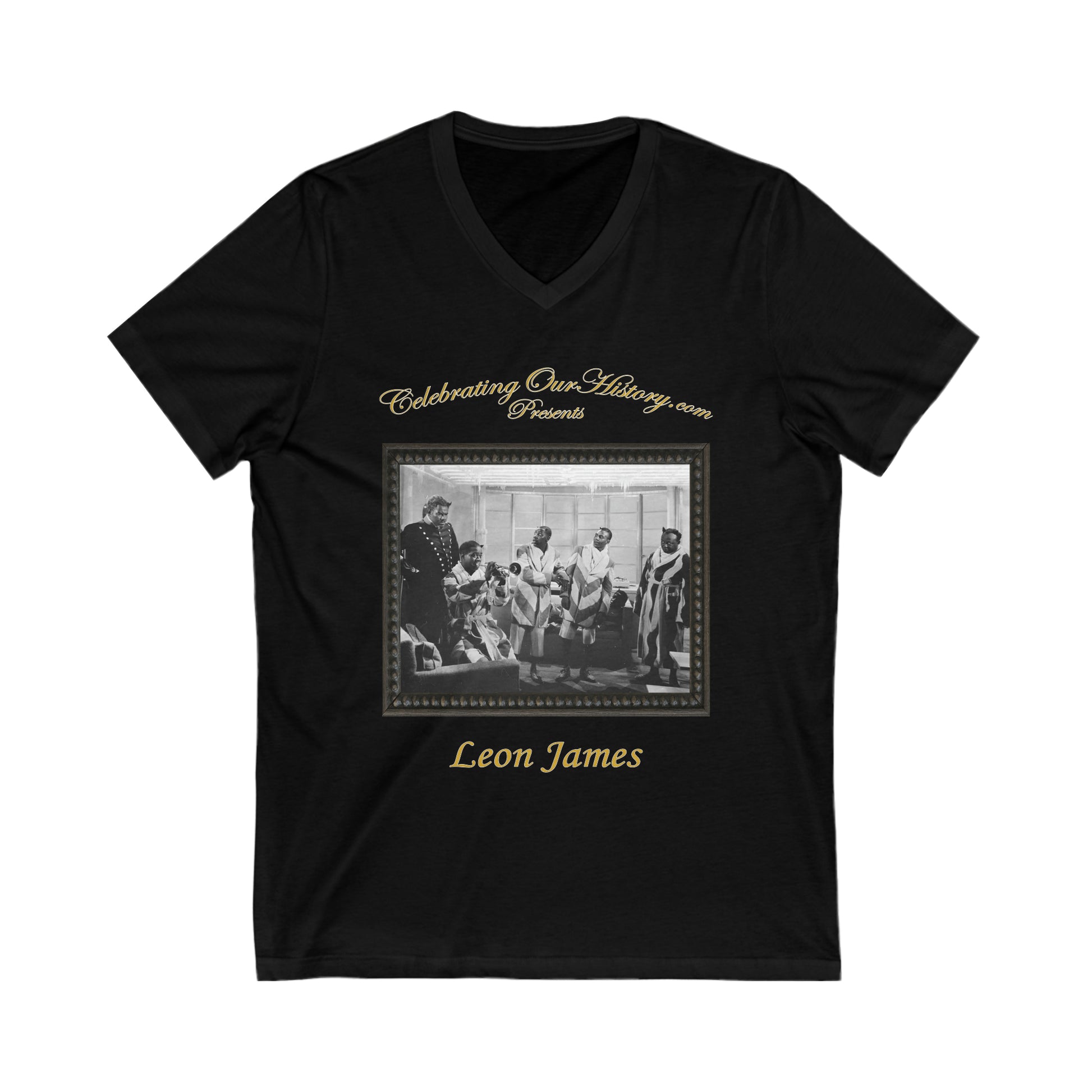 Leon James - Cabin in the Sky (1943) - Front and Back Printed Concert Style V-Neck T-Shirt