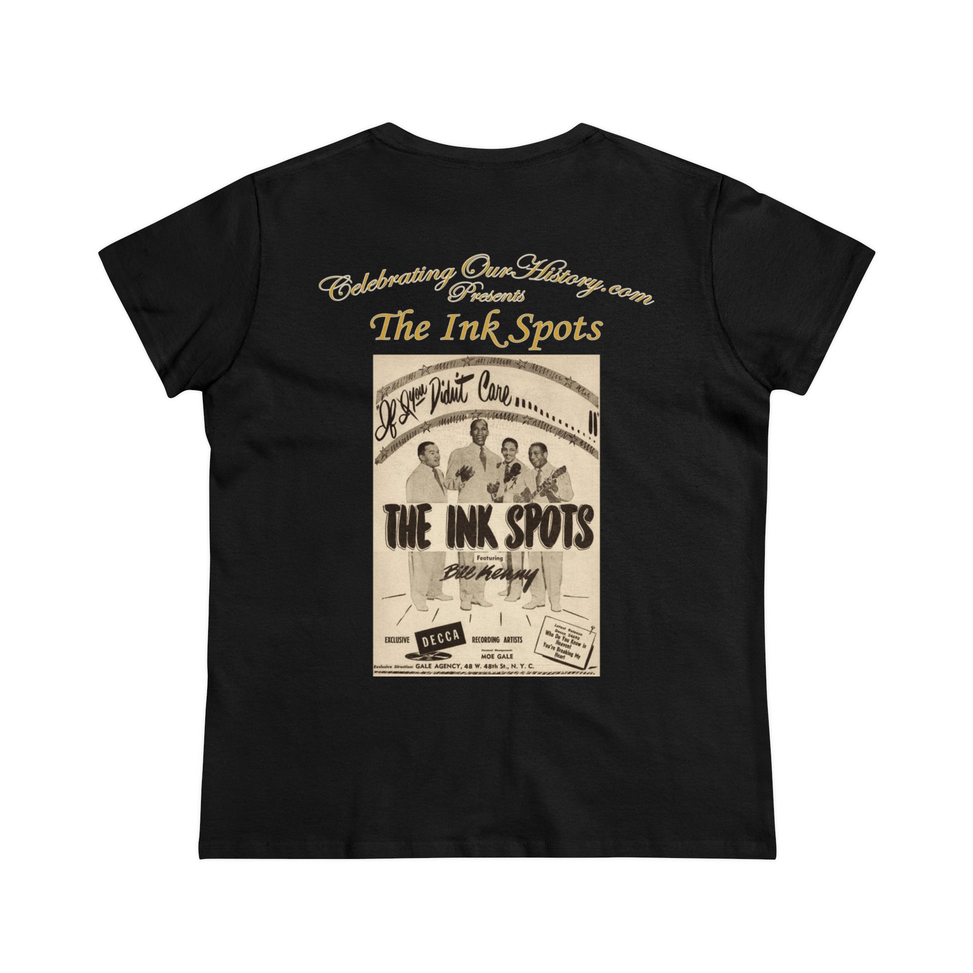 The Ink Spots - If I Didn't Care -  Front and Back Printed Concert Style Women's T-Shirt