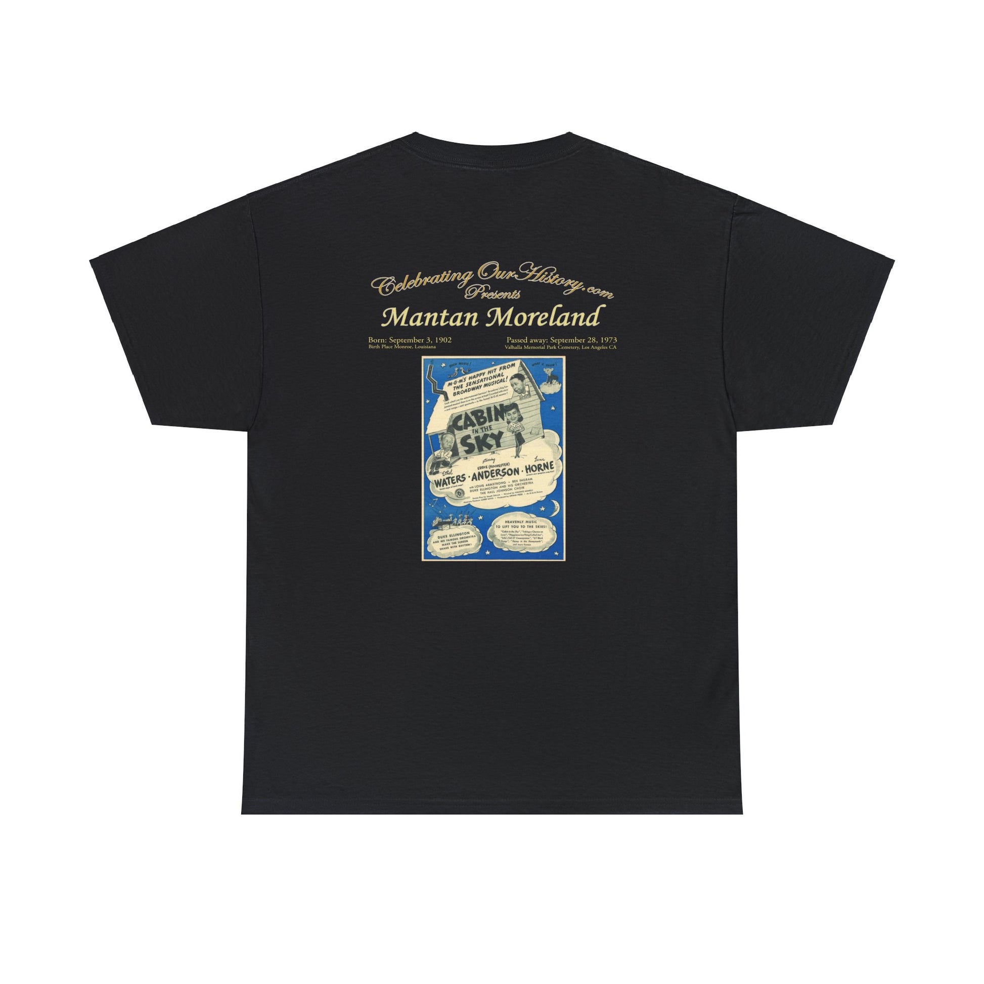 Mantan Moreland - Cabin in the Sky (1943) -  Front and Back Printed Concert Style T-Shirt