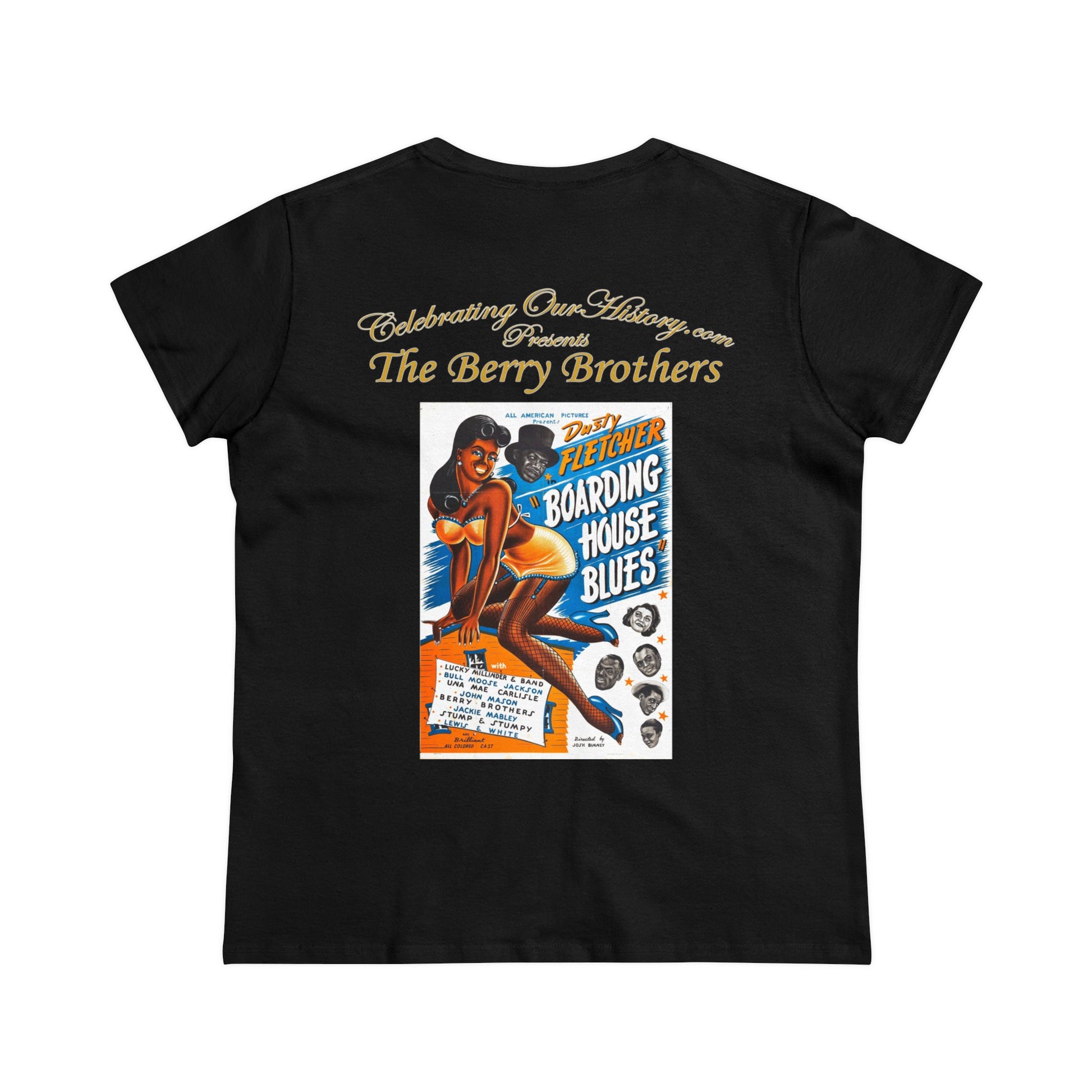 The Berry Brothers - Boarding House Blues (1948) -  Front and Back Printed Concert Style Women's T-Shirt