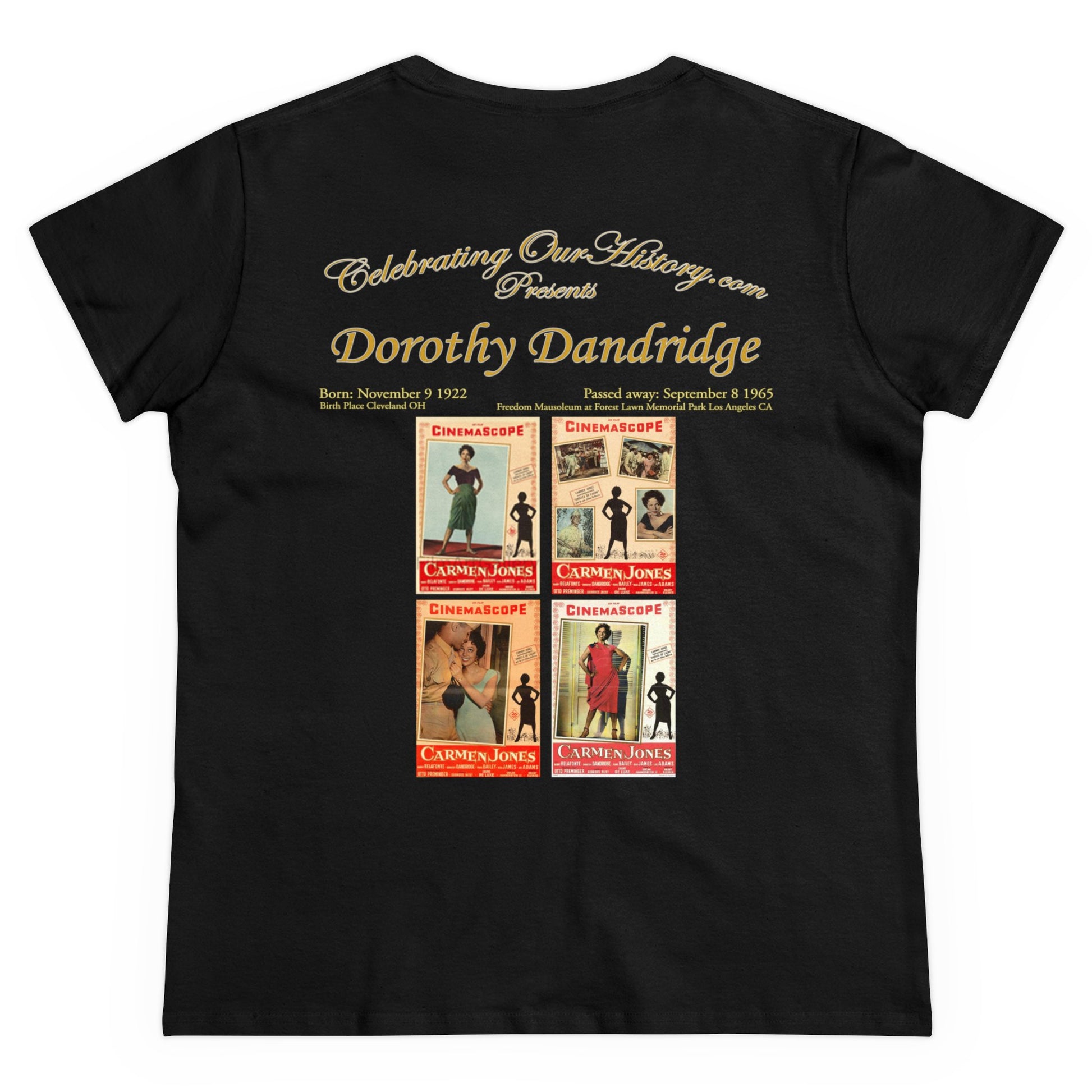 Dorothy Dandridge - Carmen Jones (1954) -  Front and Back Printed Concert Style Women's T-Shirt