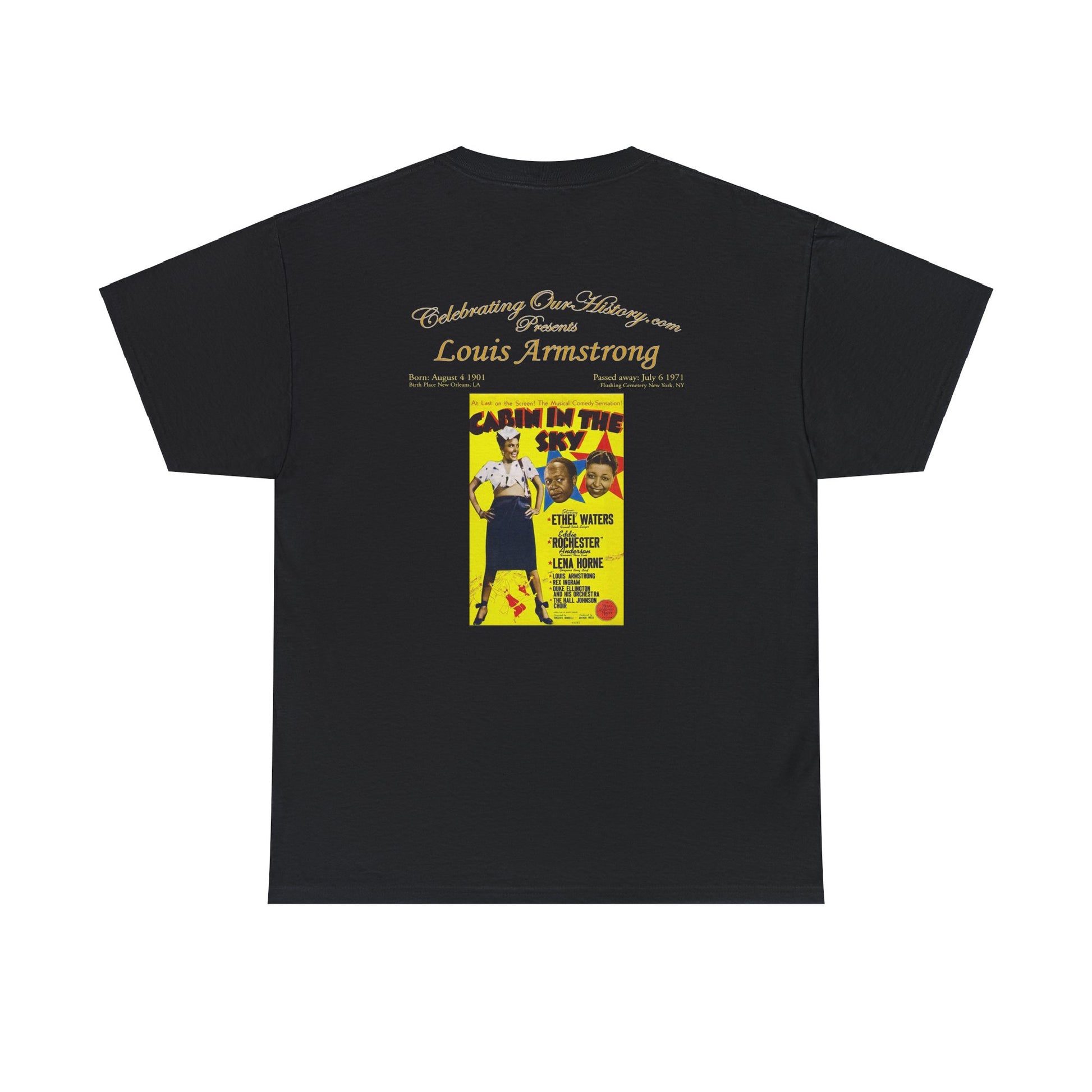 Louis Armstrong - Cabin in the Sky (1943) -  Front and Back Printed Concert Style T-Shirt