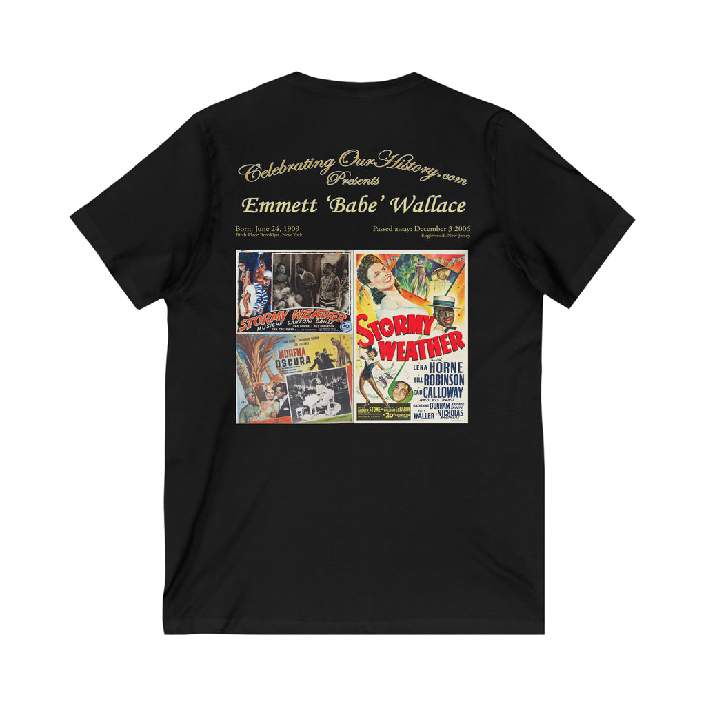 Emmett 'Babe' Wallace - Stormy Weather (1943) - Front and Back Printed Concert Style V-Neck T-Shirt
