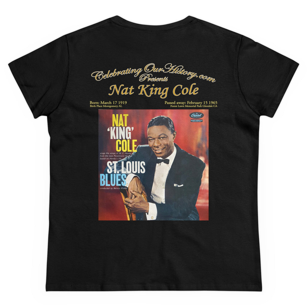 Nat King Cole - St. Louis Blues (1958) Album -  Front and Back Printed Concert Style Women's T-Shirt