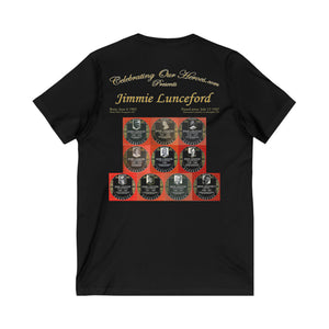 Jimmie Lunceford - Ten Records - Front and Back Printed Concert Style V-Neck T-Shirt