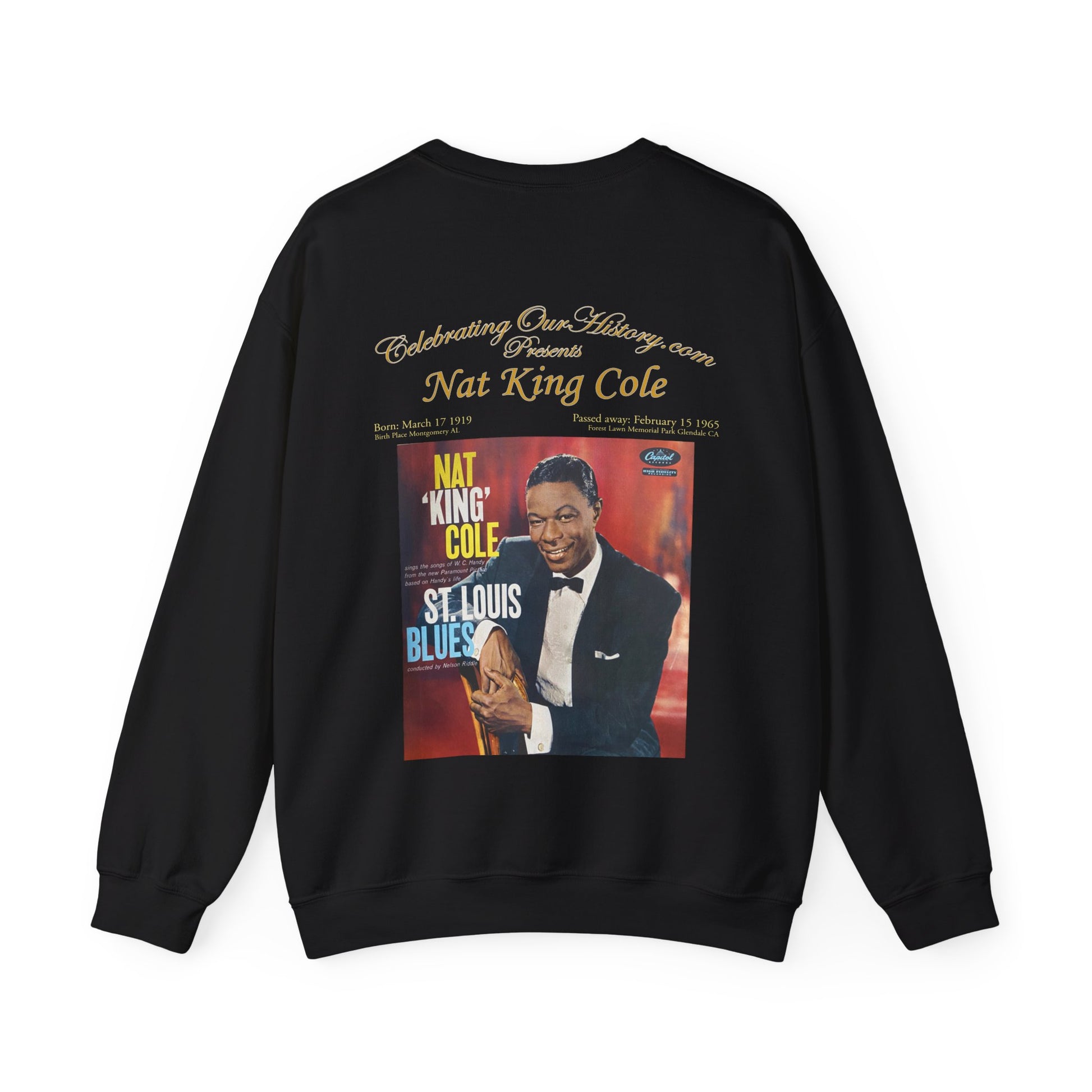 Nat King Cole - St. Louis Blues (1958) Album -  Front and Back Printed Concert Style Sweatshirt