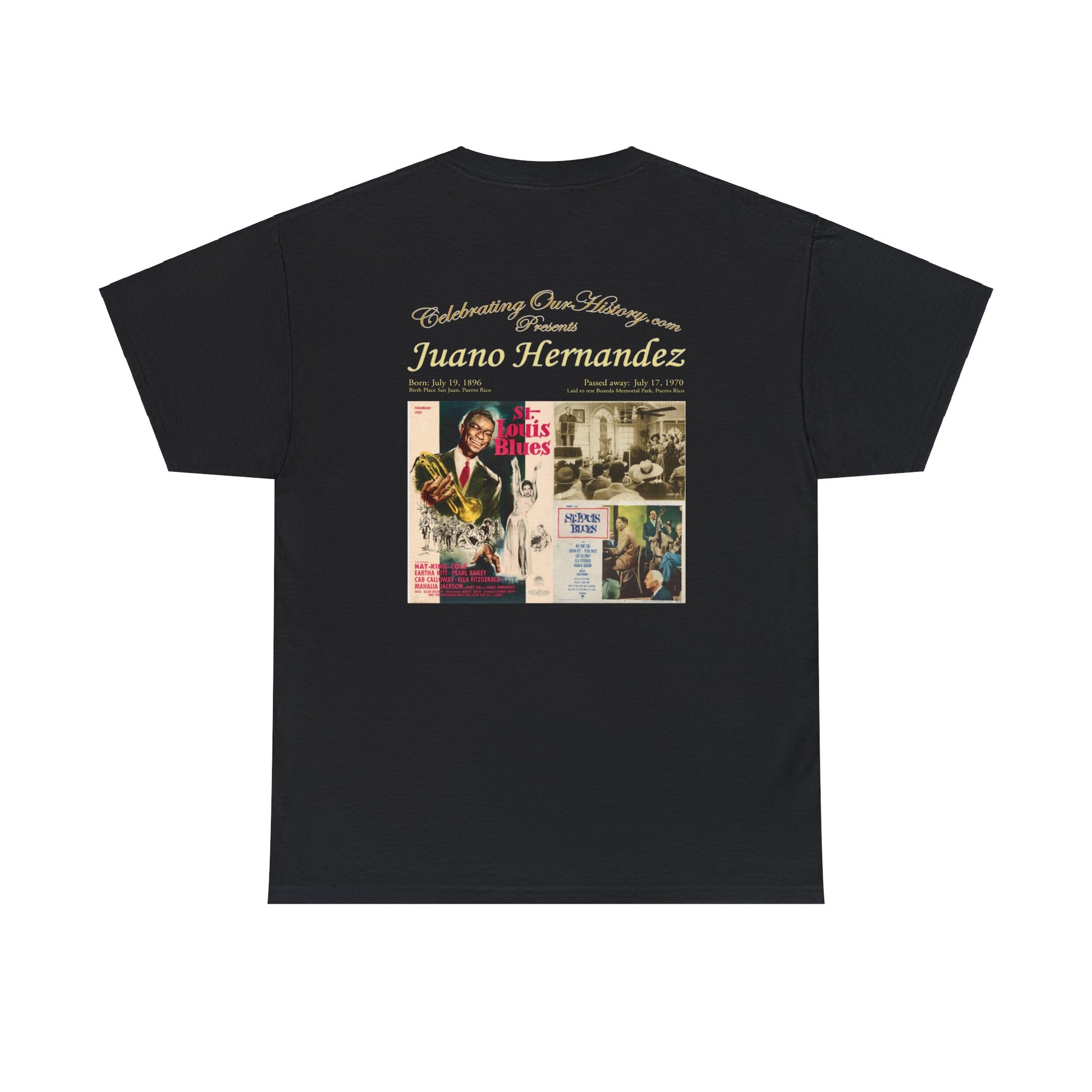 Juano Hernandez - St. Louis Blues (1958) -  Front and Back Printed Concert Style T-Shirt