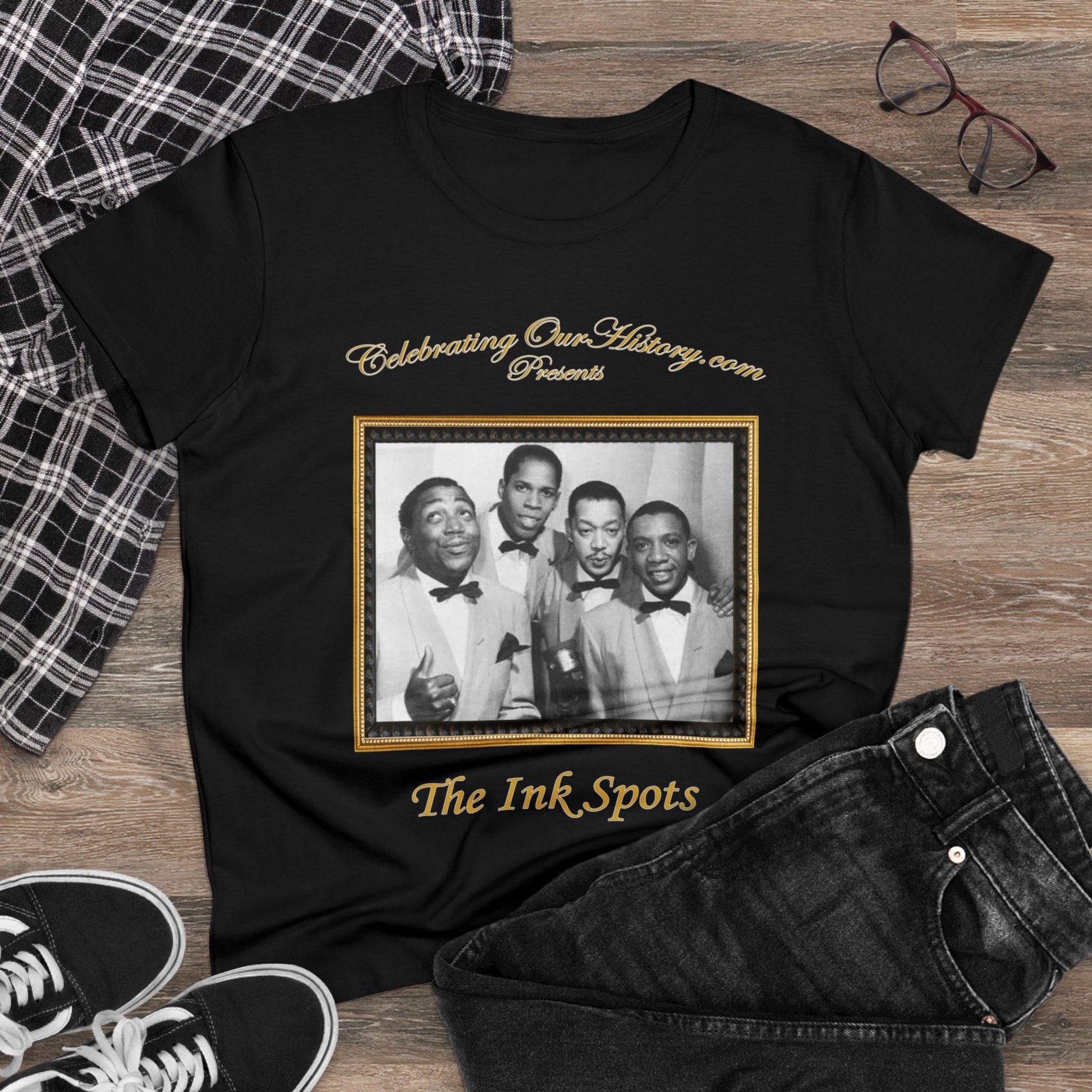The Ink Spots - If I Didn't Care -  Front and Back Printed Concert Style Women's T-Shirt