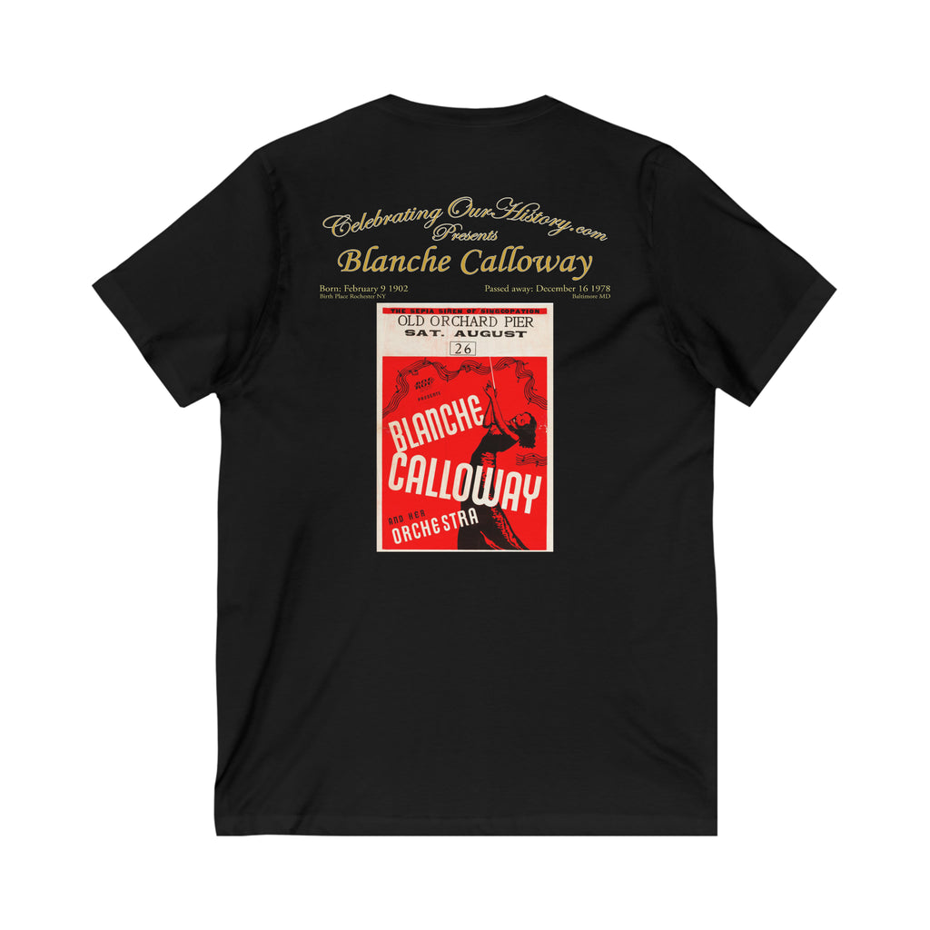Blanche Calloway - Old Orchard Pier - Front and Back Printed Concert Style V-Neck T-Shirt