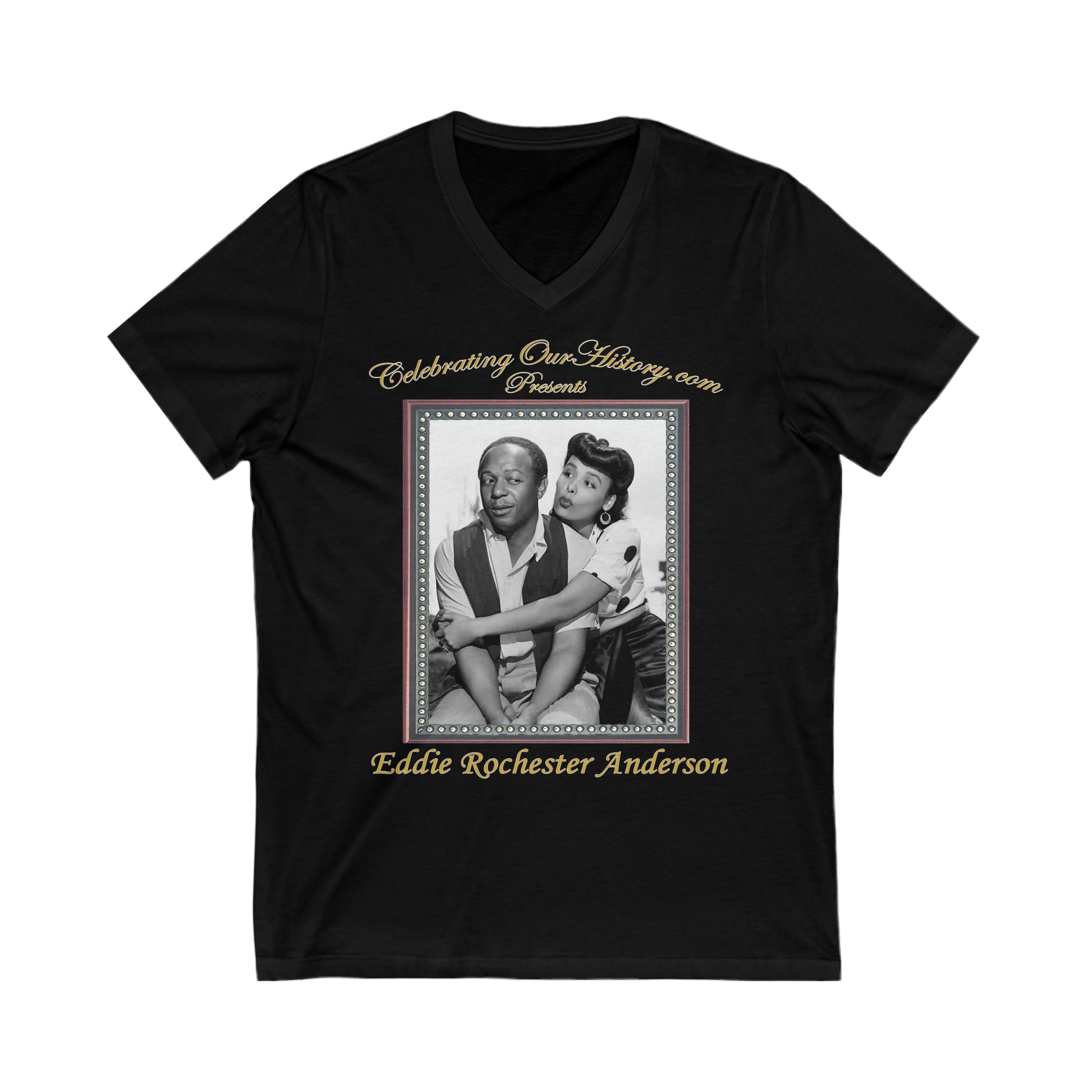 Eddie "Rochester" Anderson - Cabin in the Sky (1943) - Front and Back Printed Concert Style V-Neck T-Shirt