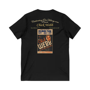 Chick Webb - Celoron Park - Front and Back Printed Concert Style V-Neck T-Shirt