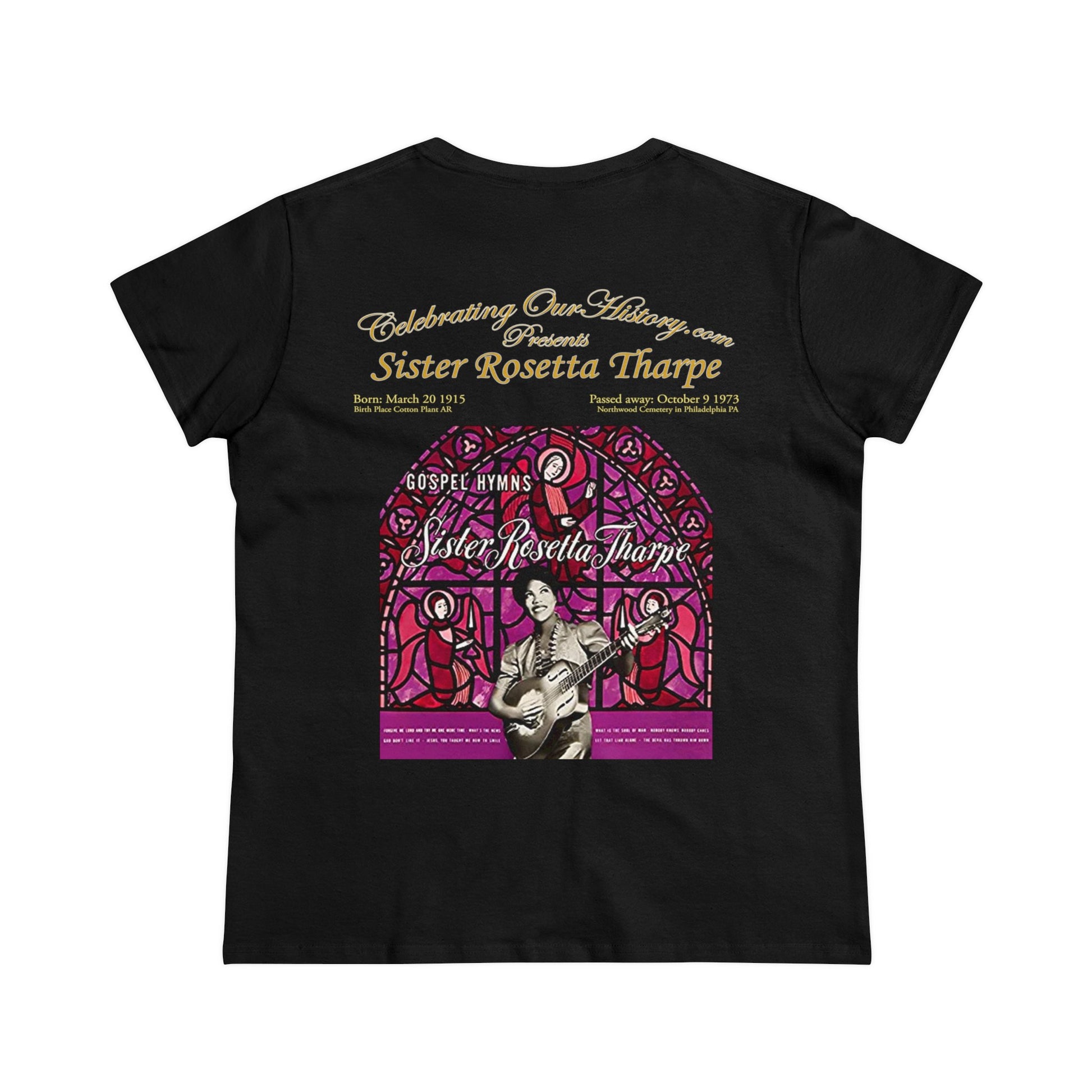 Sister Rosetta Tharpe - Gospel Hymns -  Front and Back Printed Concert Style Women's T-Shirt