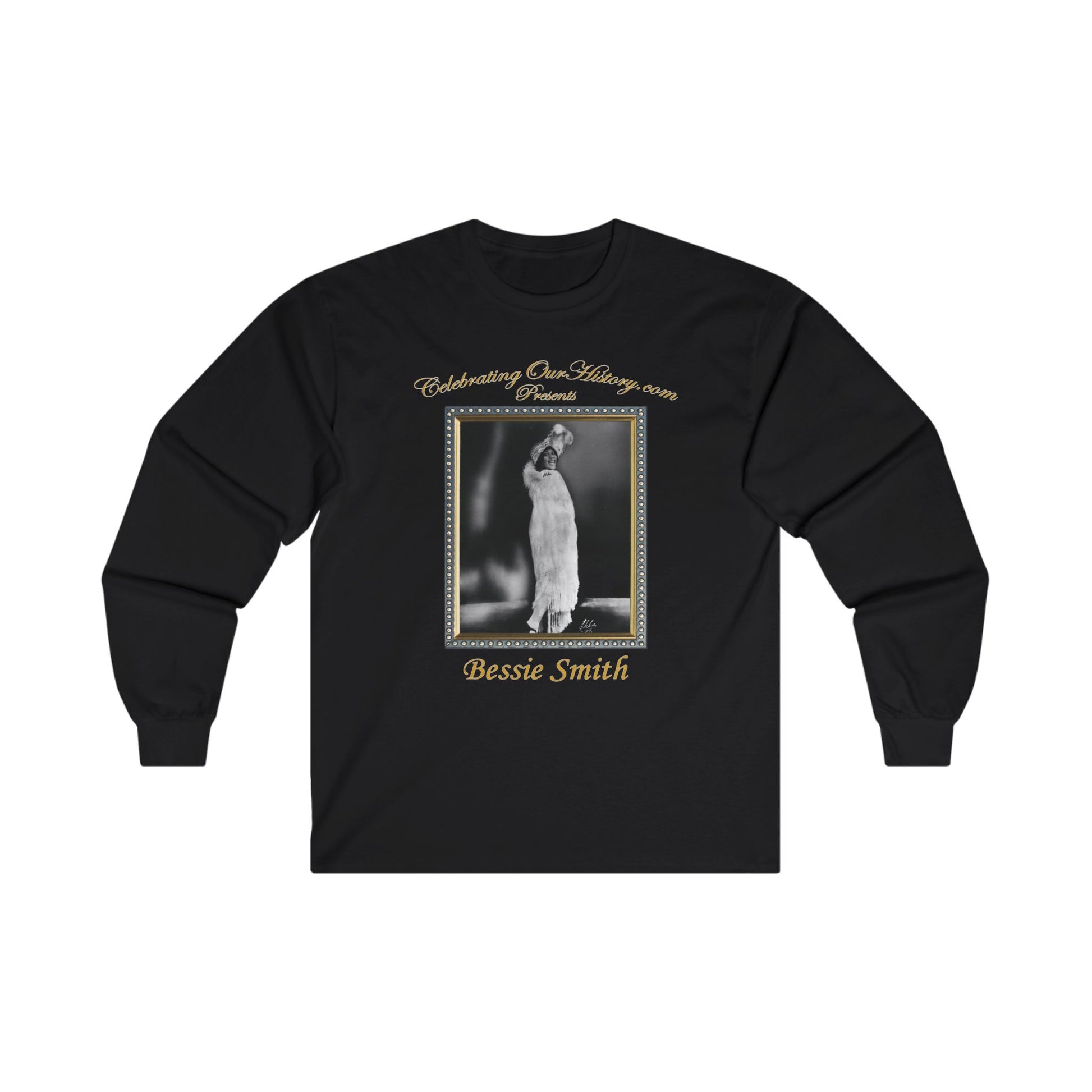 Bessie Smith - Nine Albums - Front and Back Printed Concert Style Long Sleeve T-Shirt