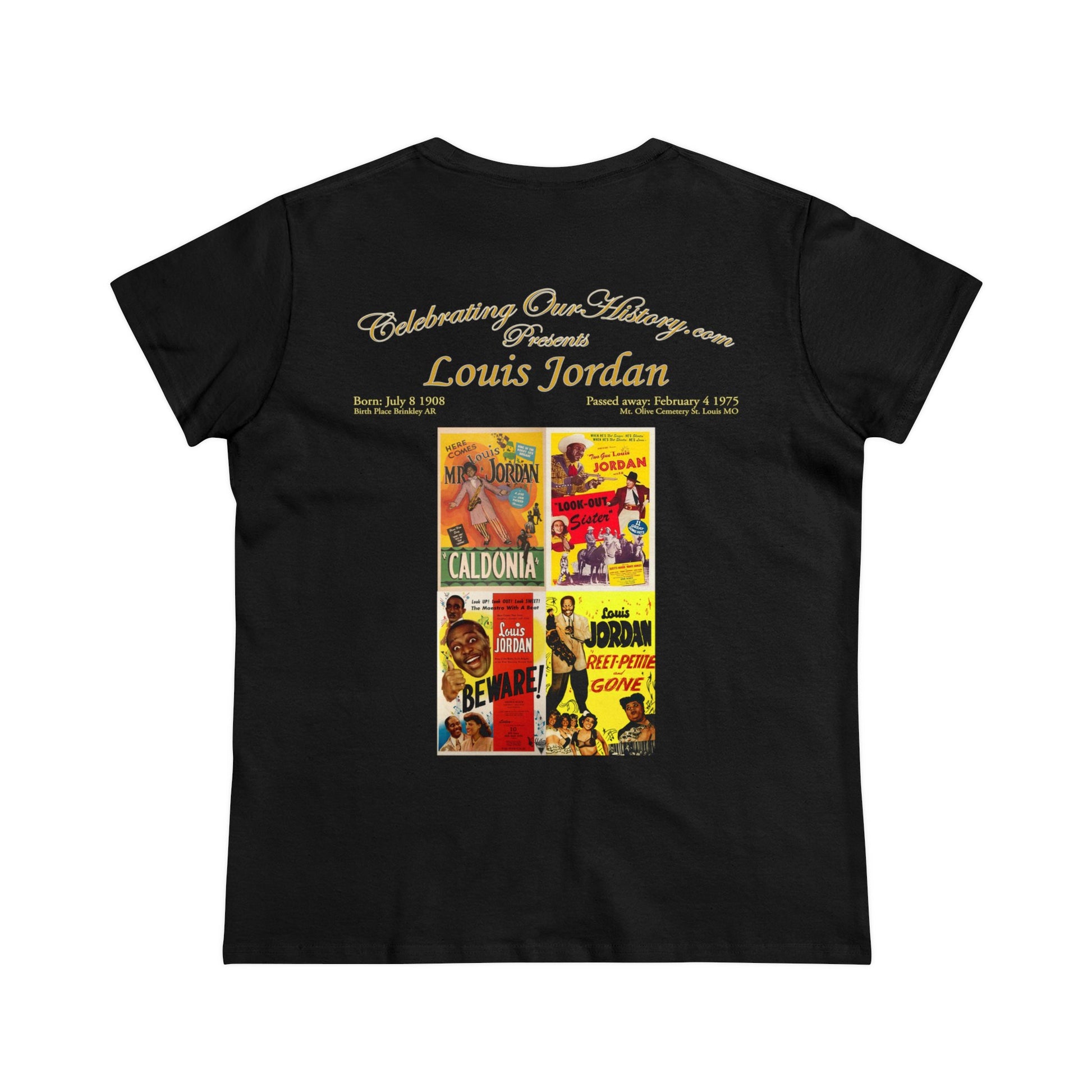 Louis Jordan - Four Movie Posters -  Front and Back Printed Concert Style Women's T-Shirt