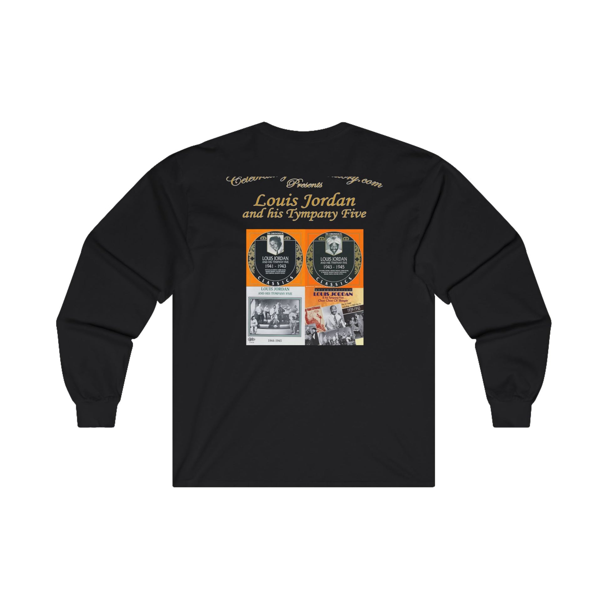 Louis Jordan - Four Albums - Front and Back Printed Concert Style Long Sleeve T-Shirt
