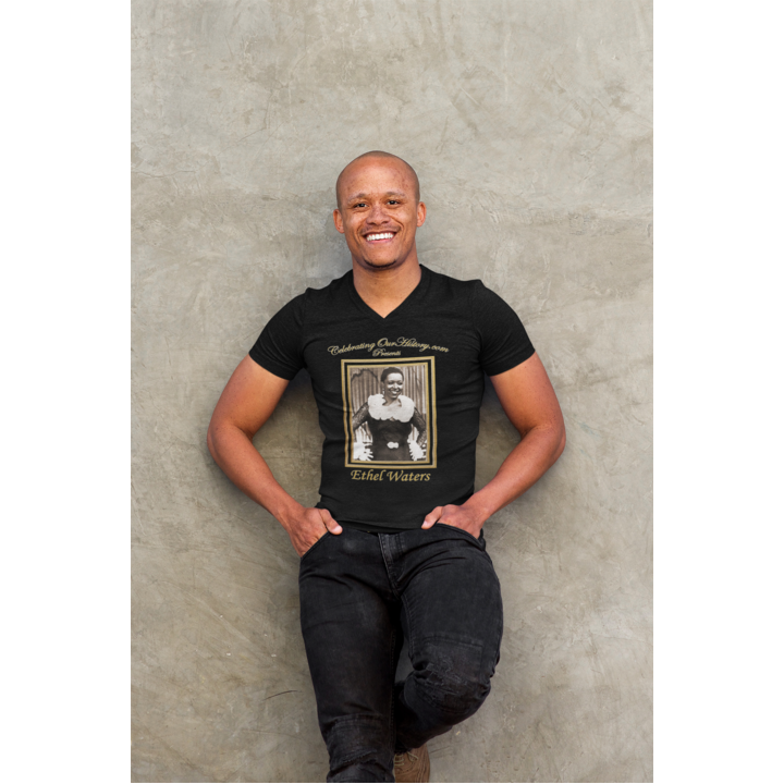 Ethel Waters - Nine Movie Posters - Front and Back Printed Concert Style V-Neck T-Shirt