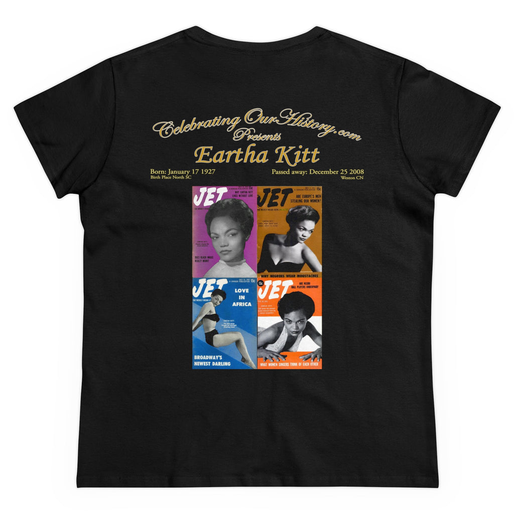 Eartha Kitt - Four Magazines -  Front and Back Printed Concert Style Women's T-Shirt