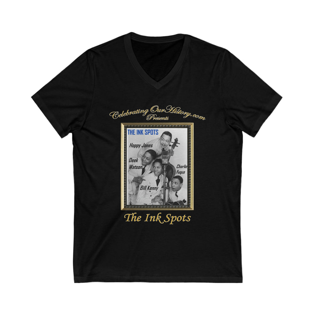 The Ink Spots - Ashbury Park - Front and Back Printed Concert Style V-Neck T-Shirt