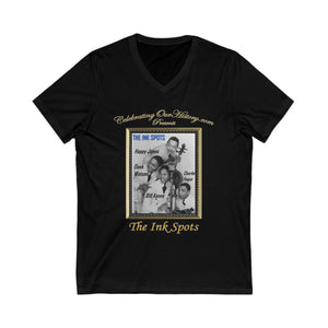 The Ink Spots - Ashbury Park - Front and Back Printed Concert Style V-Neck T-Shirt