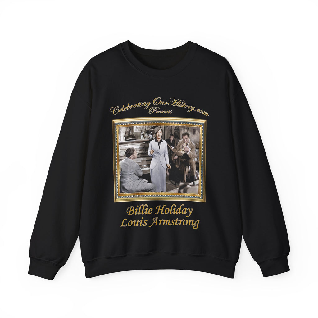 Billie Holiday and Louis Armstrong - New Orleans (1947) - Front and Back Printed Concert Style Sweatshirt
