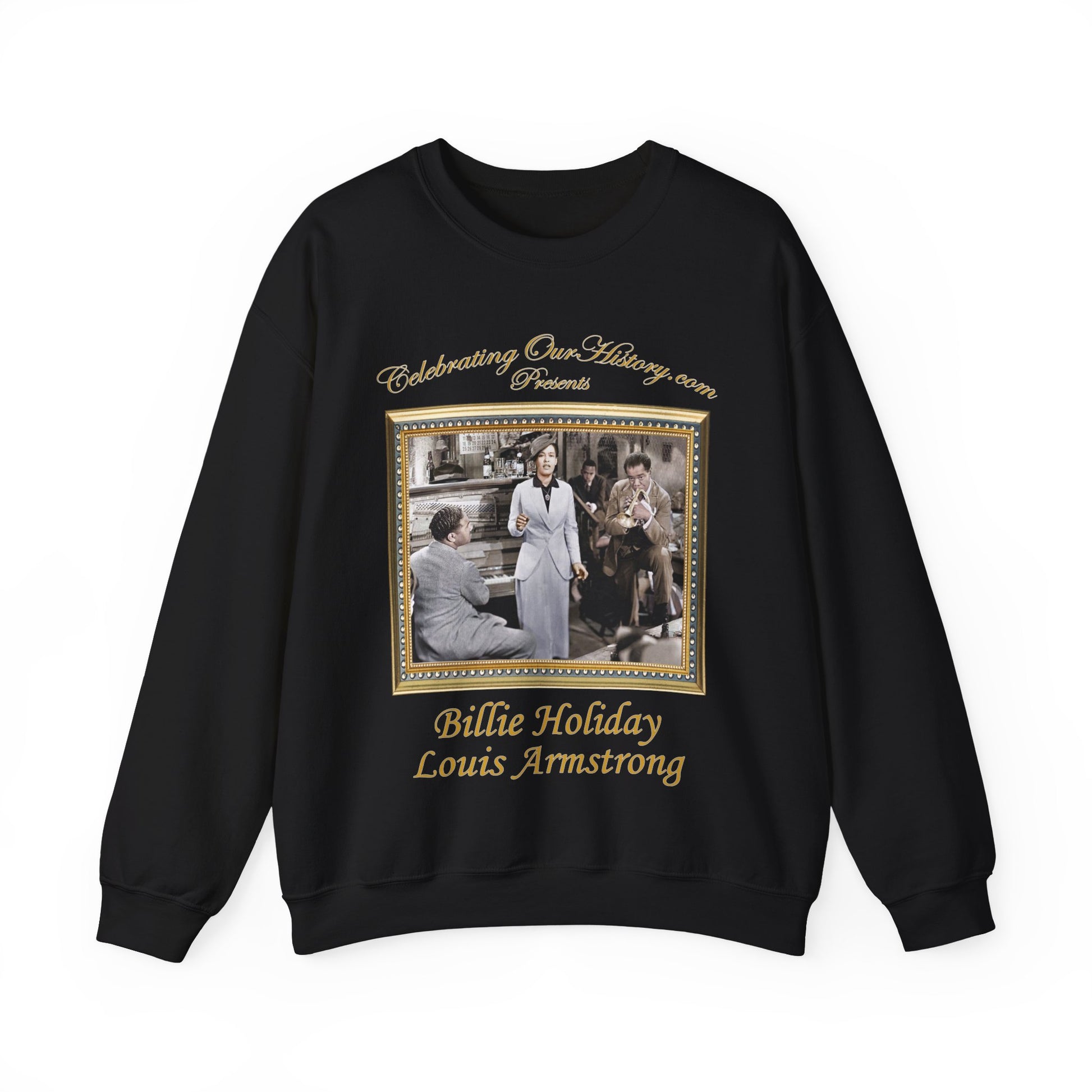 Billie Holiday and Louis Armstrong - New Orleans (1947) - Front and Back Printed Concert Style Sweatshirt