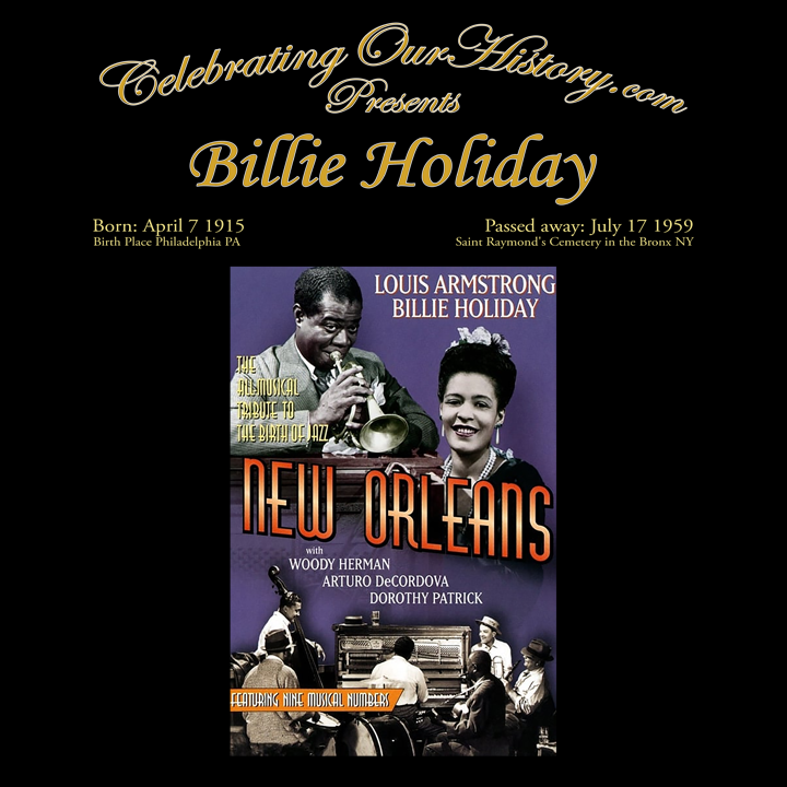 Billie Holiday - New Orleans (1947) - Front and Back Printed Concert Style T-Shirt