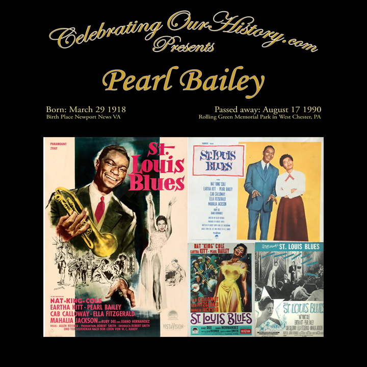 Pearl Bailey - St. Louis Blues (1958) - Front and Back Printed Concert Style T-Shirt